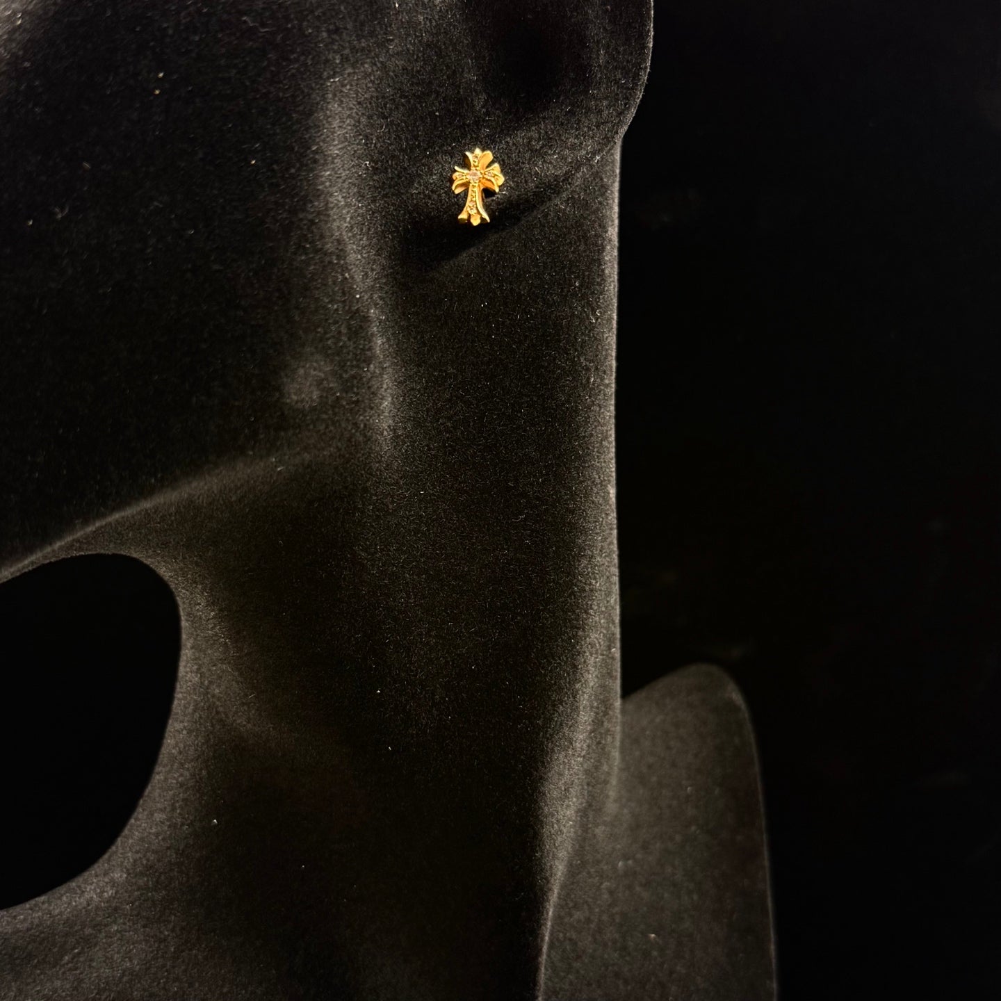 Chrome Hearts 22K Diamond Cross Single Stud Earring [Used]