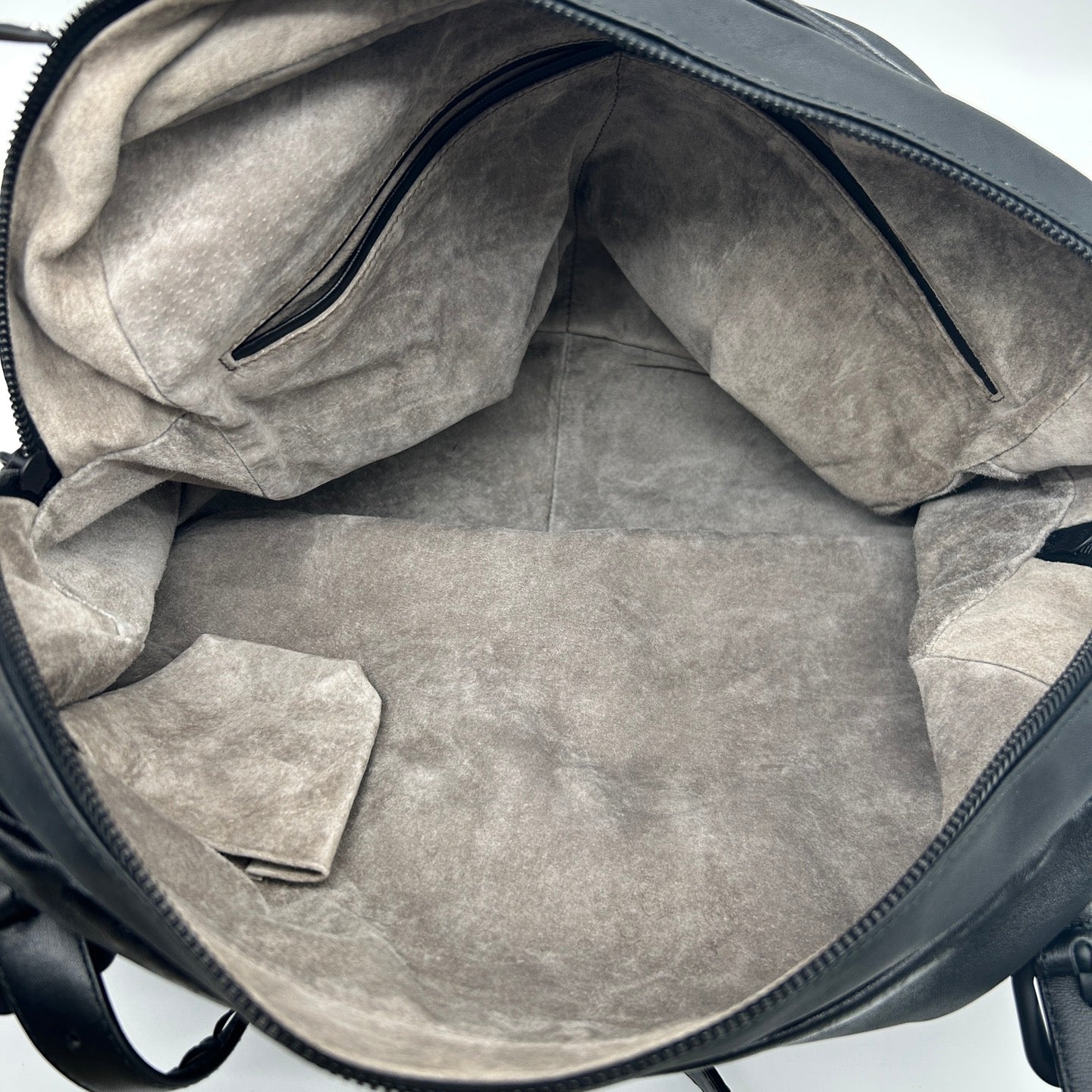 Bottega Veneta Intrecciato Lambskin Double Pocket Shoulder Bag Black [Used]