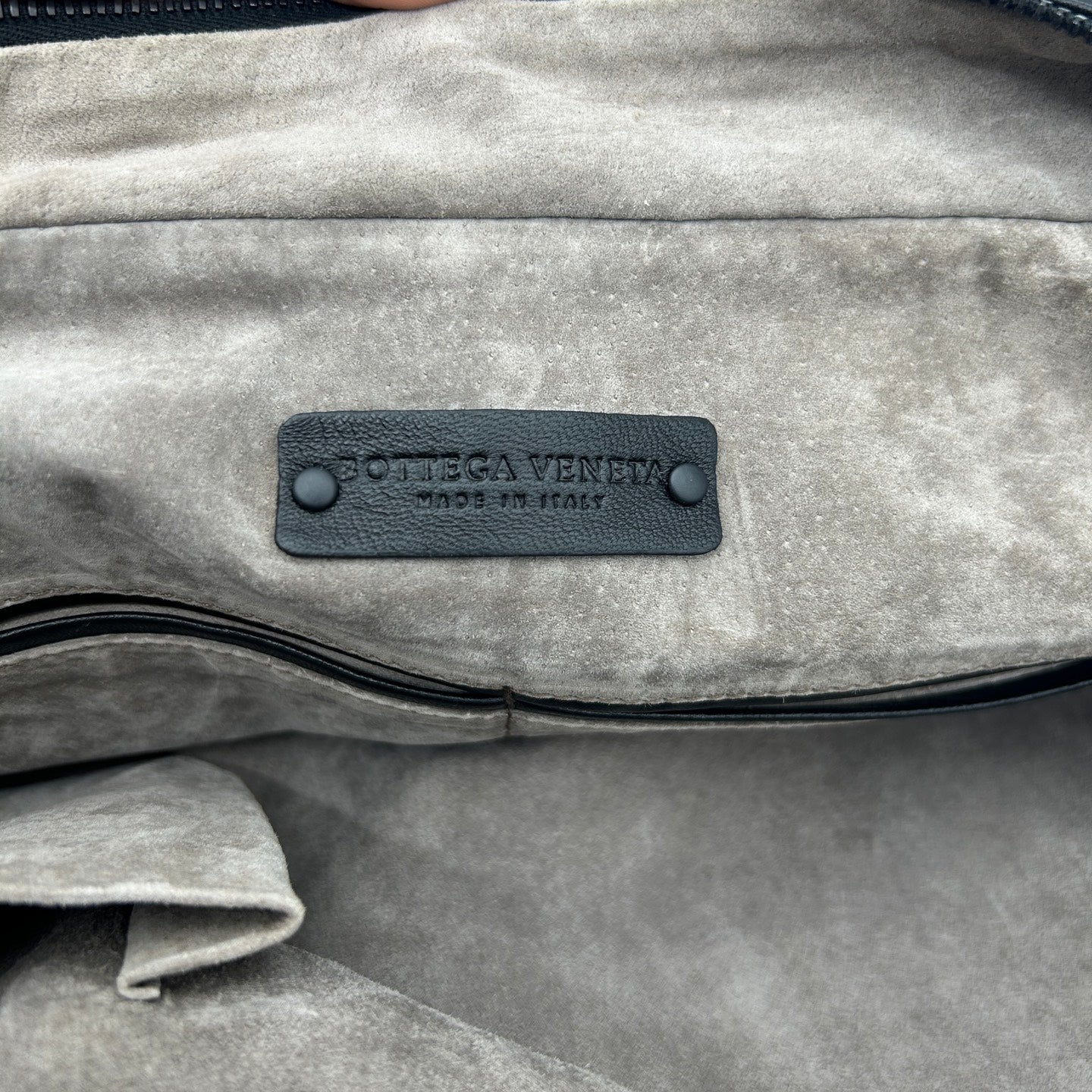 Bottega Veneta Intrecciato Lambskin Double Pocket Shoulder Bag Black [Used]