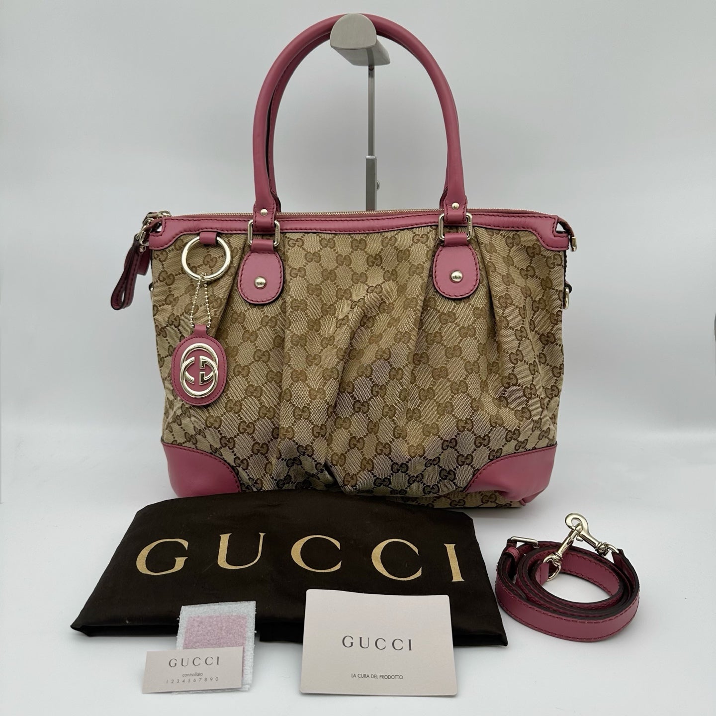 Gucci Monogram Two-Way Purple Tote Bag [Used]