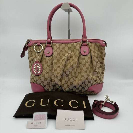 Gucci Monogram Two-Way Purple Tote Bag [Used]