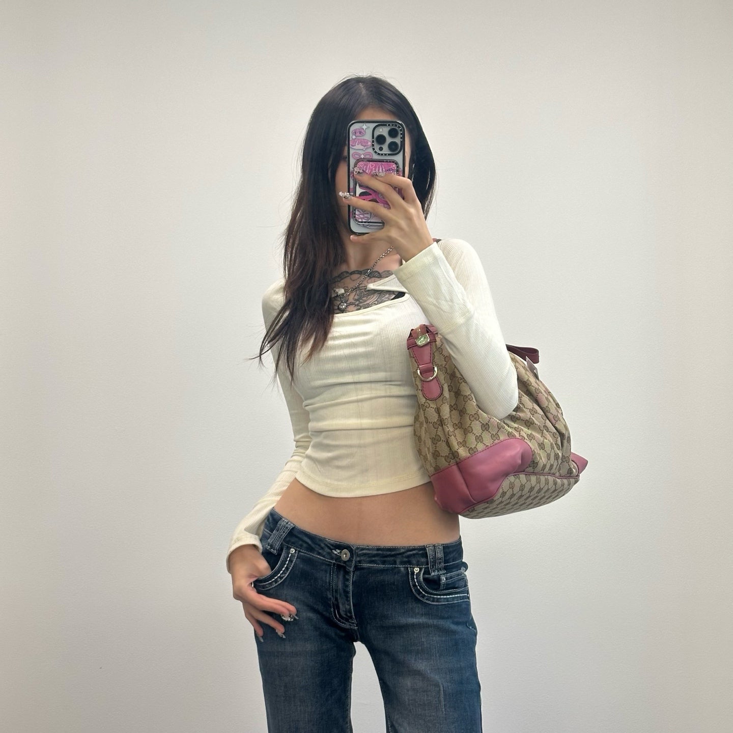 Gucci Monogram Two-Way Purple Tote Bag [Used]