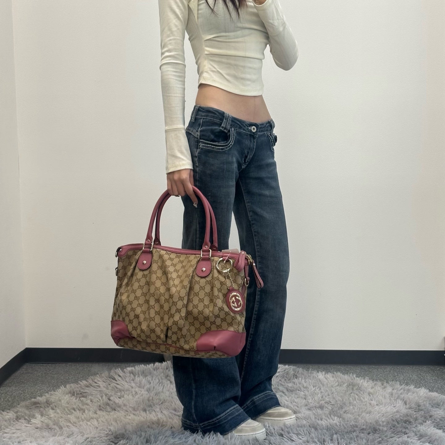 Gucci Monogram Two-Way Purple Tote Bag [Used]