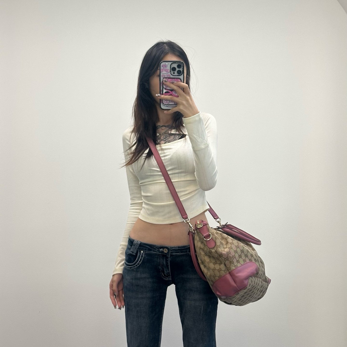 Gucci Monogram Two-Way Purple Tote Bag [Used]