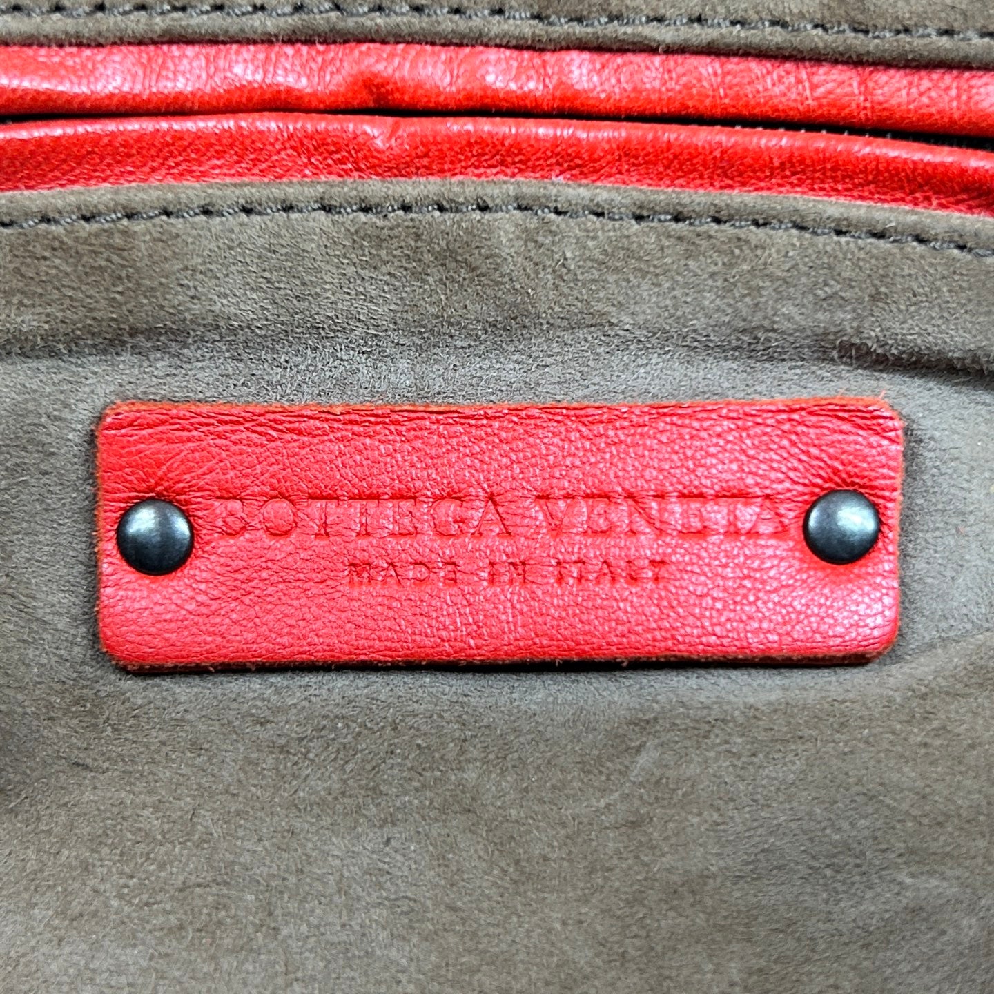 Bottega Veneta Intrecciato Lambskin Two-Way Pillow Tote Bag Red [Used]