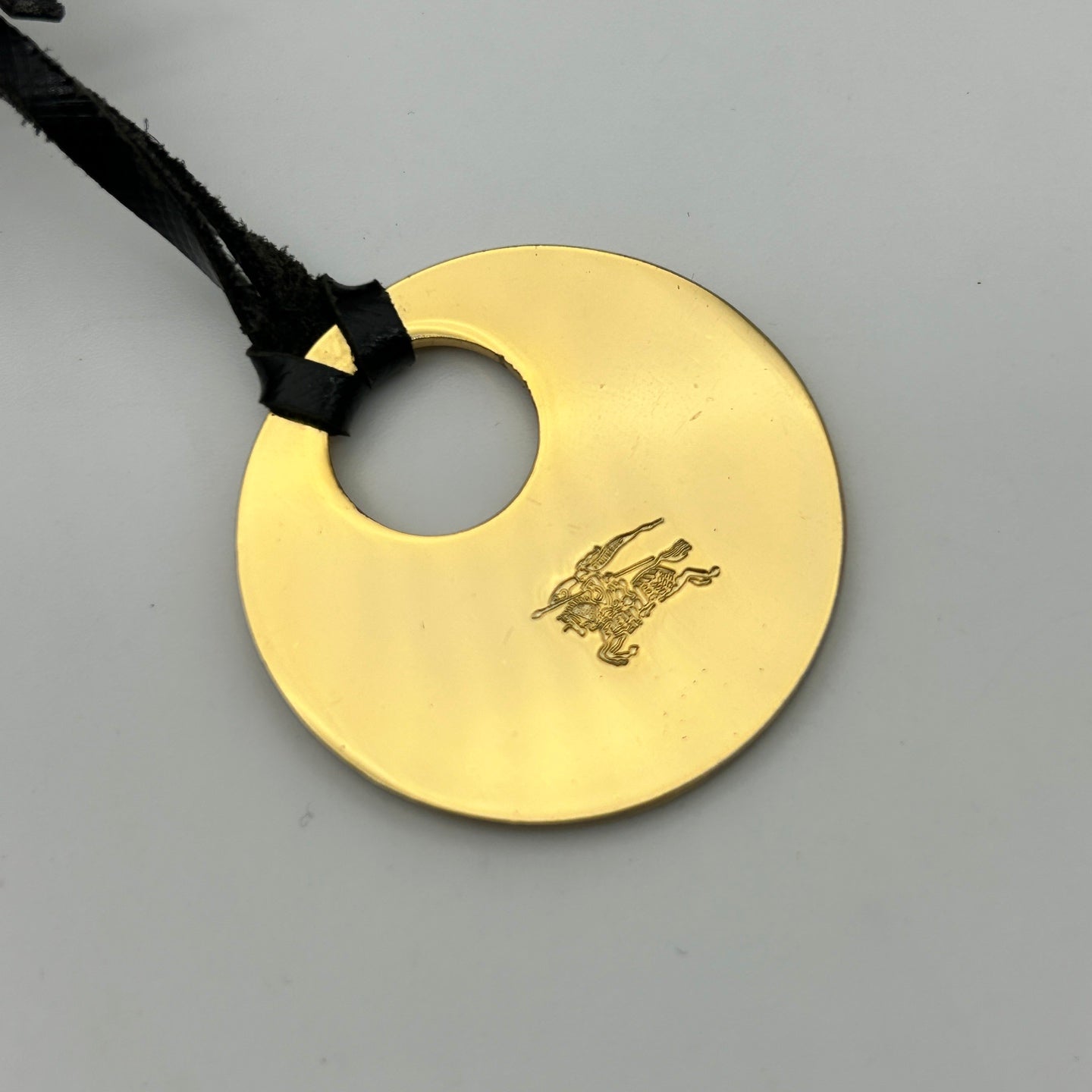 Burberry Vintage Check Leather Small Tote Shoulder Bag Gold Coin Hardware [Used]