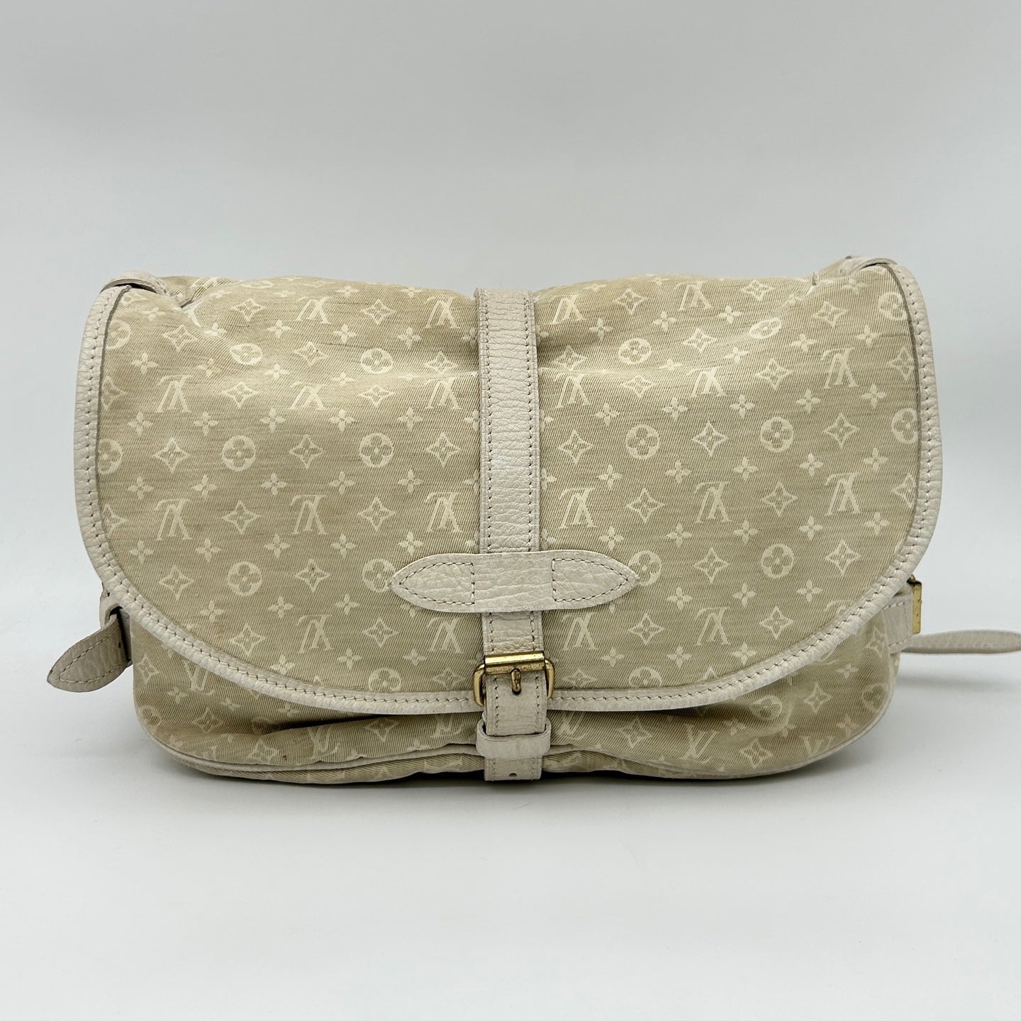 Louis Vuitton Monogram Twin Small Bag Cream White with Leather Trim [Used