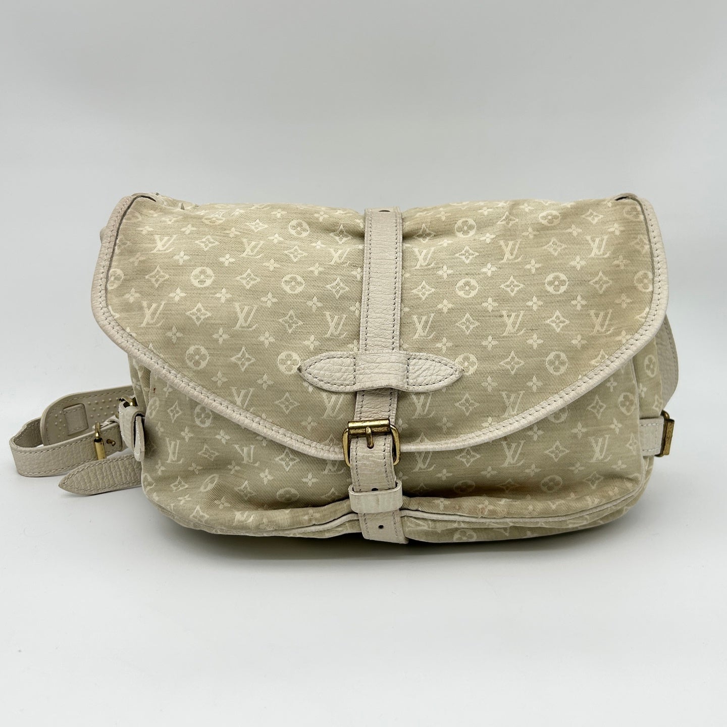 Louis Vuitton Monogram Twin Small Bag Cream White with Leather Trim [Used