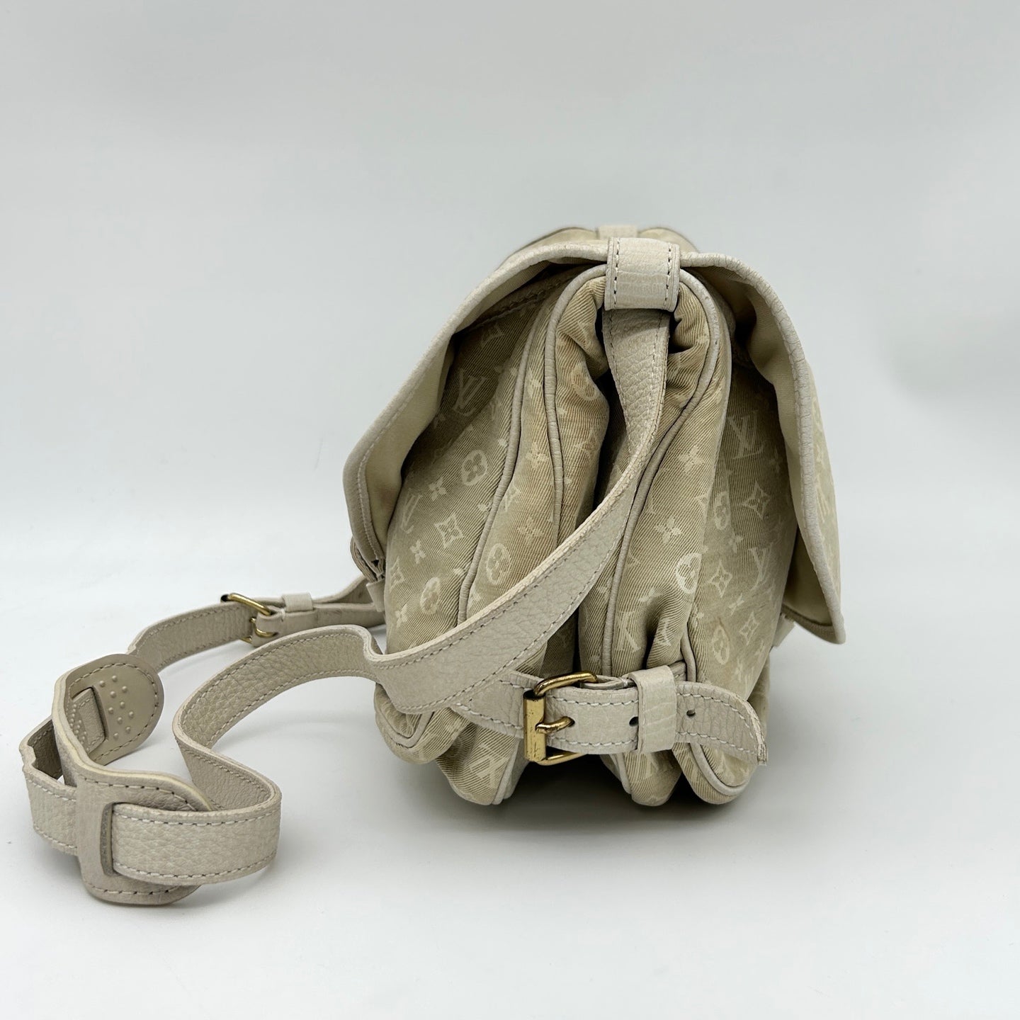 Louis Vuitton Monogram Twin Small Bag Cream White with Leather Trim [Used