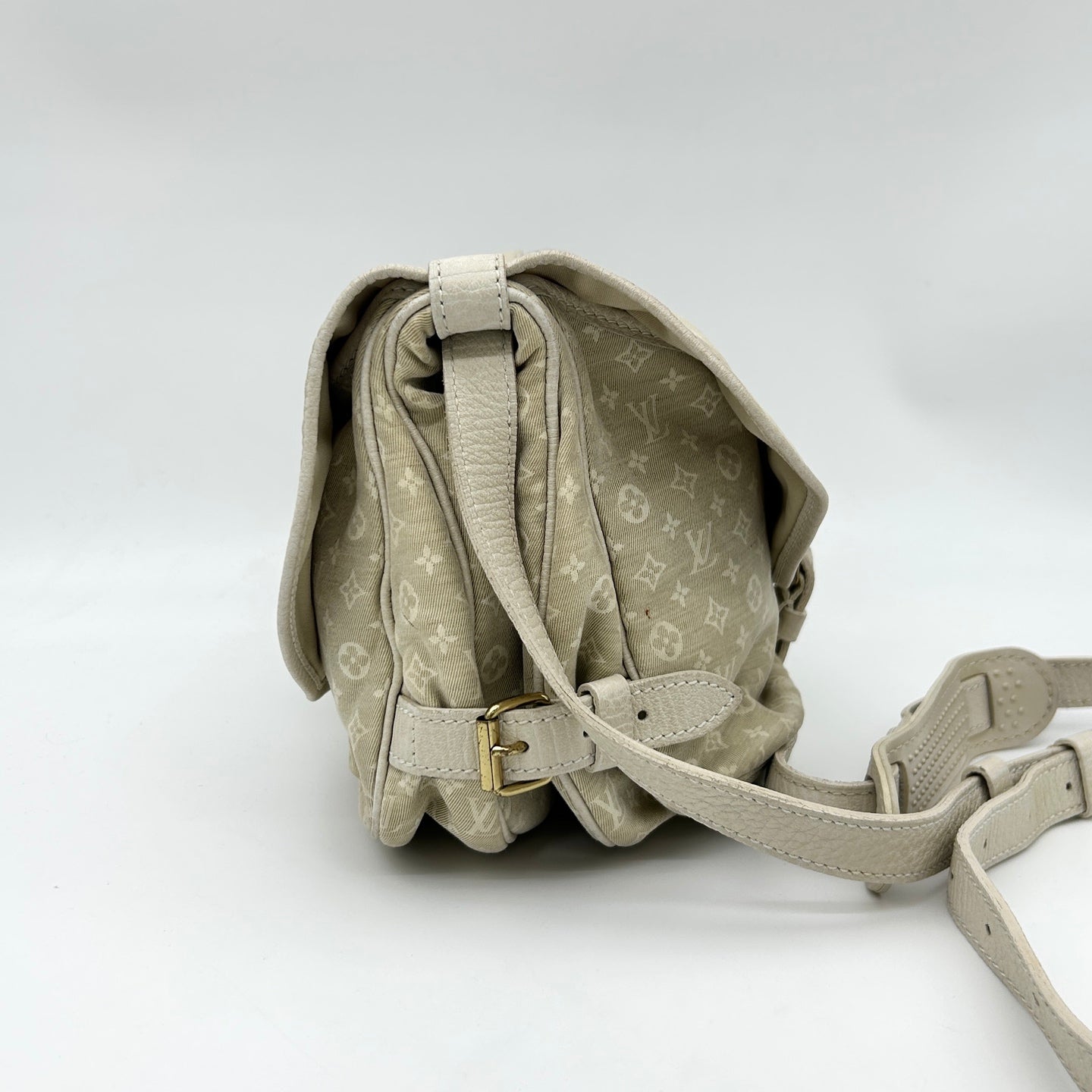 Louis Vuitton Monogram Twin Small Bag Cream White with Leather Trim [Used