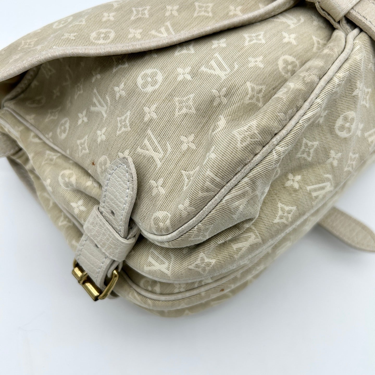 Louis Vuitton Monogram Twin Small Bag Cream White with Leather Trim [Used