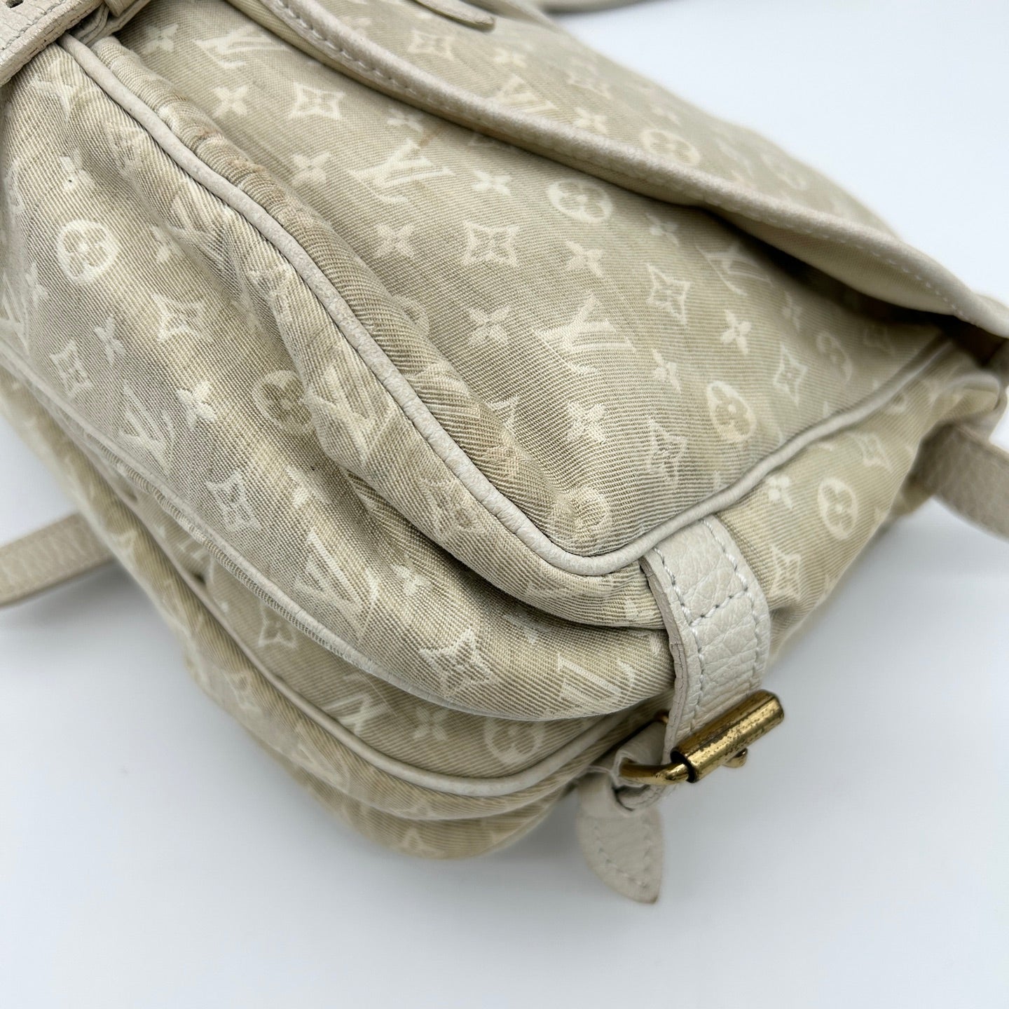 Louis Vuitton Monogram Twin Small Bag Cream White with Leather Trim [Used