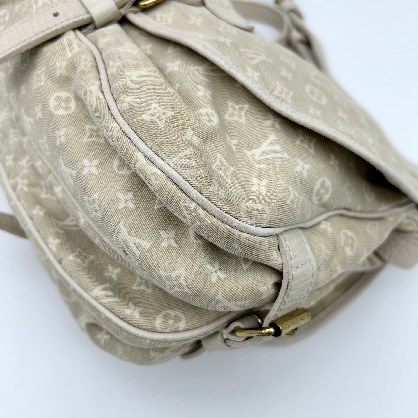 Louis Vuitton Monogram Twin Small Bag Cream White with Leather Trim [Used