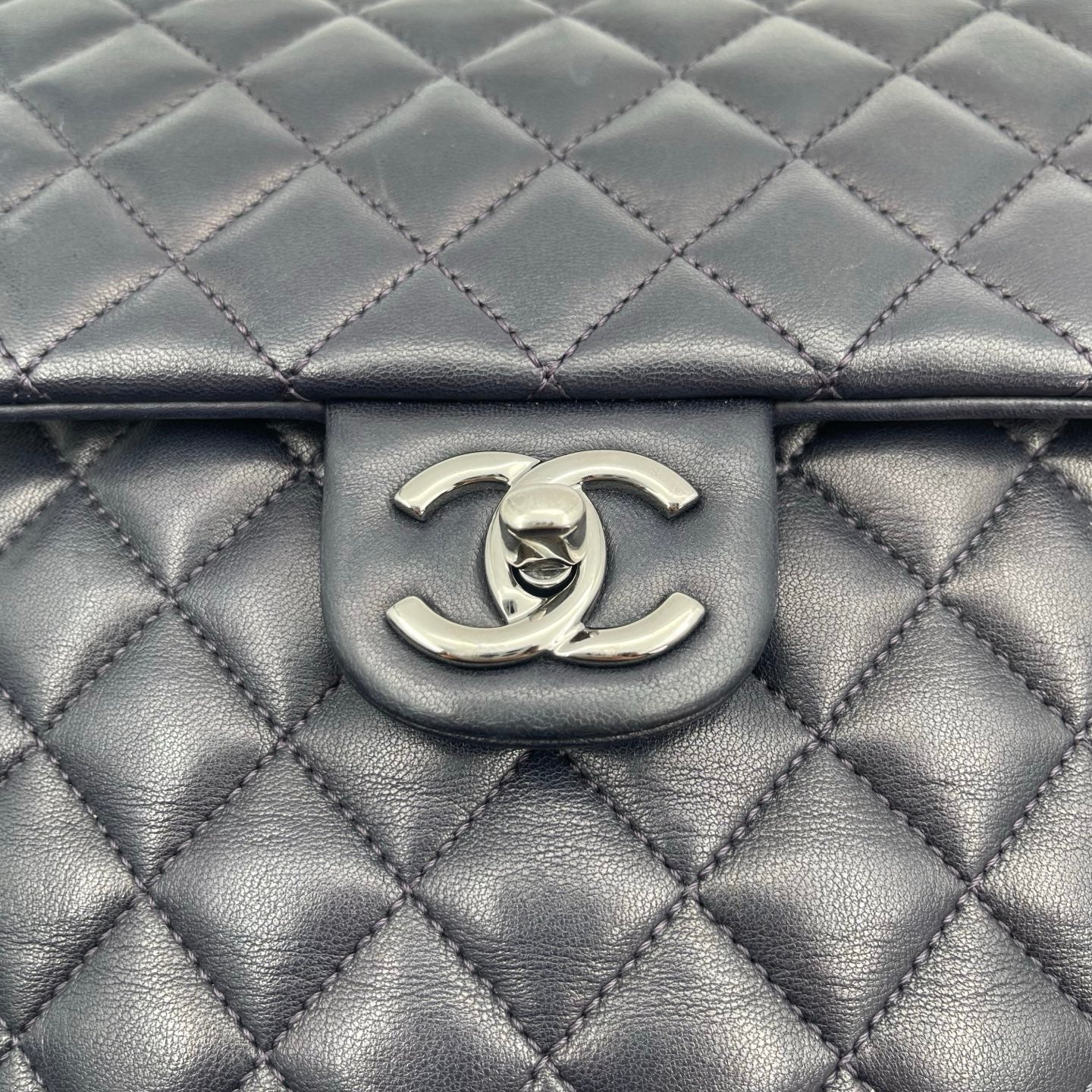 Chanel Navy Blue Lambskin Salzburg Backpack [Used]