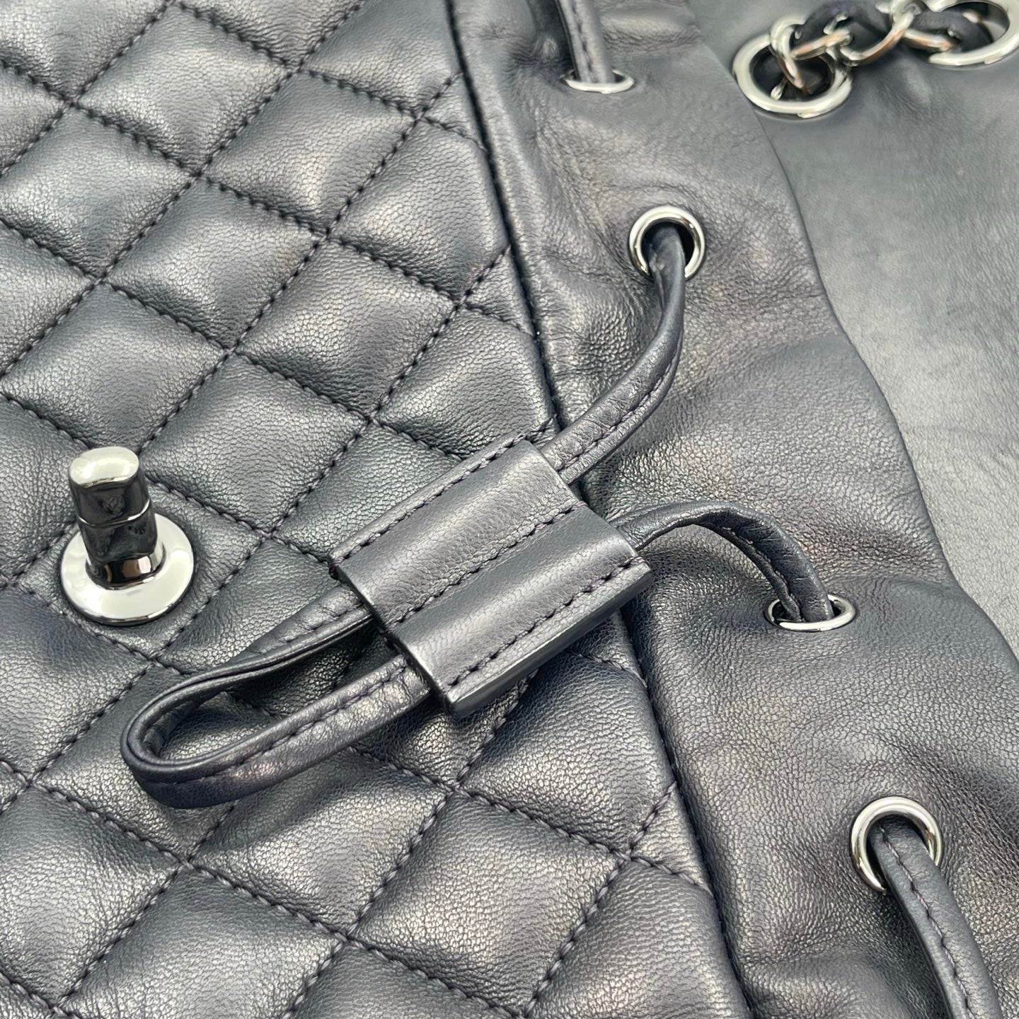 Chanel Navy Blue Lambskin Salzburg Backpack [Used]