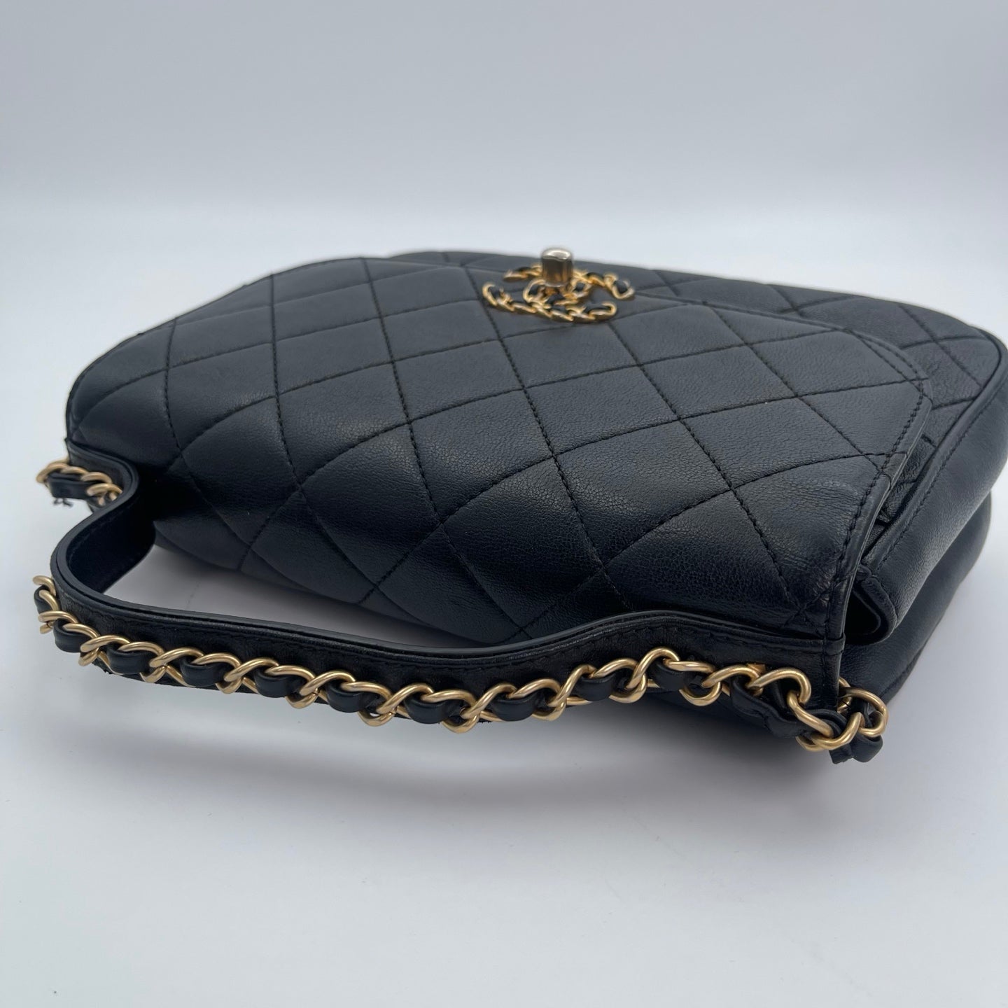 Chanel Black Calfskin 19 Bag 2Way Handle Shoulder Bag [Used]