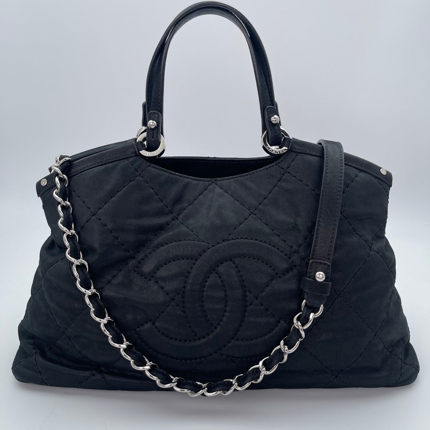 Chanel Black Calfskin 2Way Tote Bag [Used]