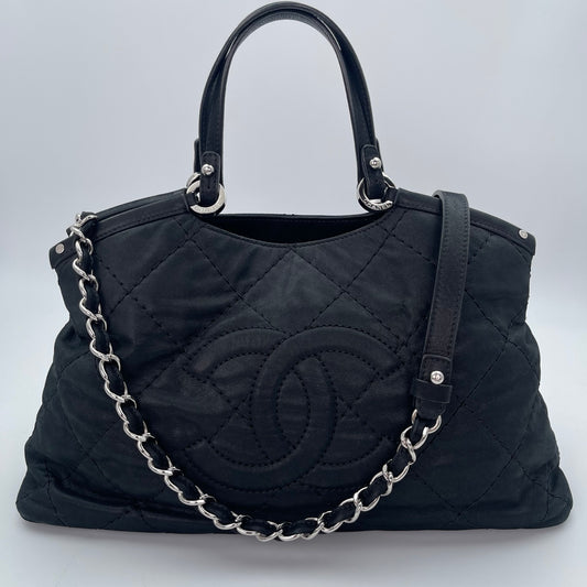 Chanel Black Calfskin 2Way Tote Bag [Used]