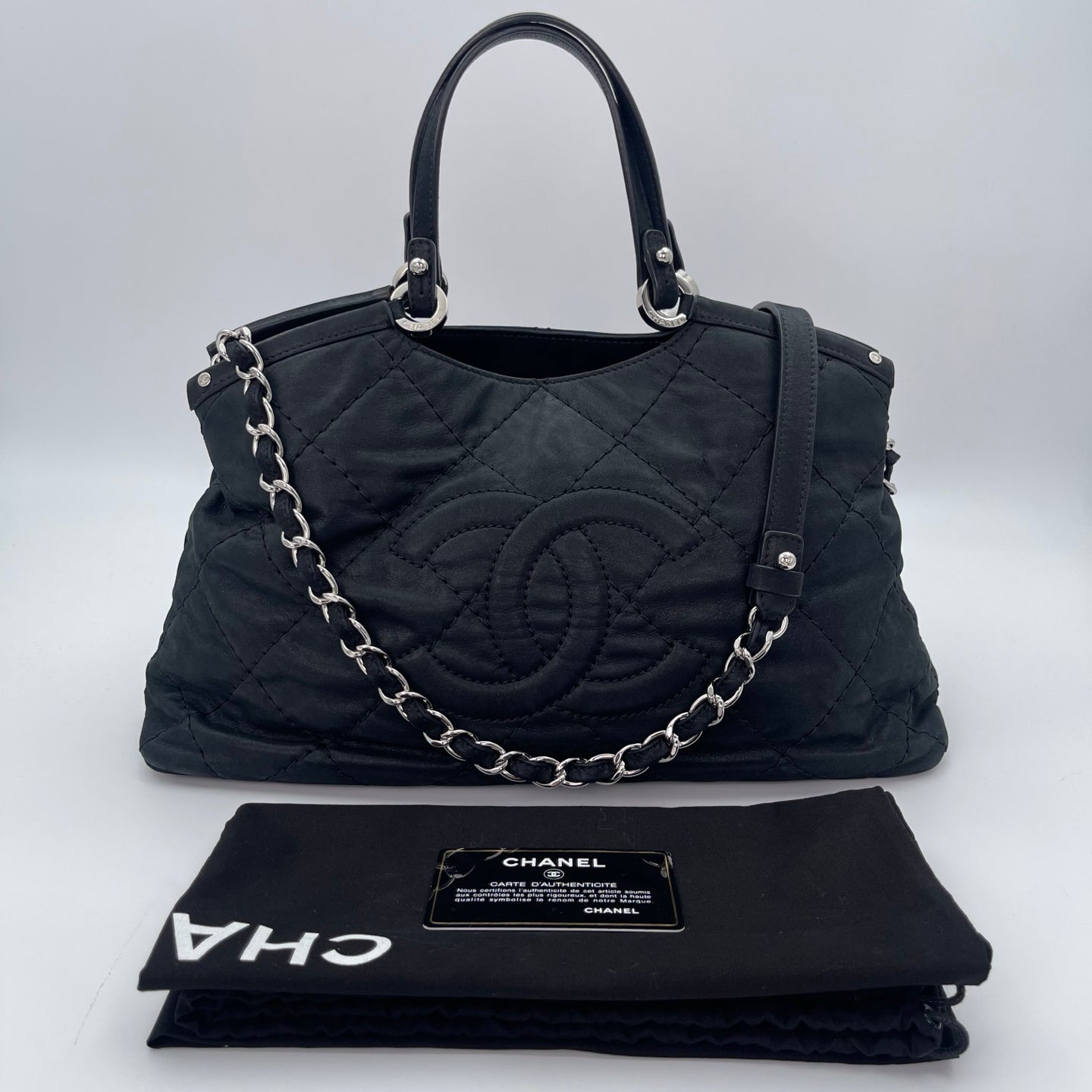 Chanel Black Calfskin 2Way Tote Bag [Used]