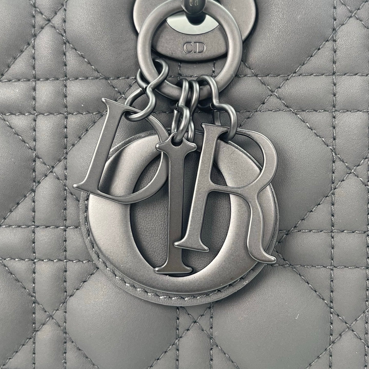 Dior Lady Dior So Black Matte Calfskin Bag [Used]