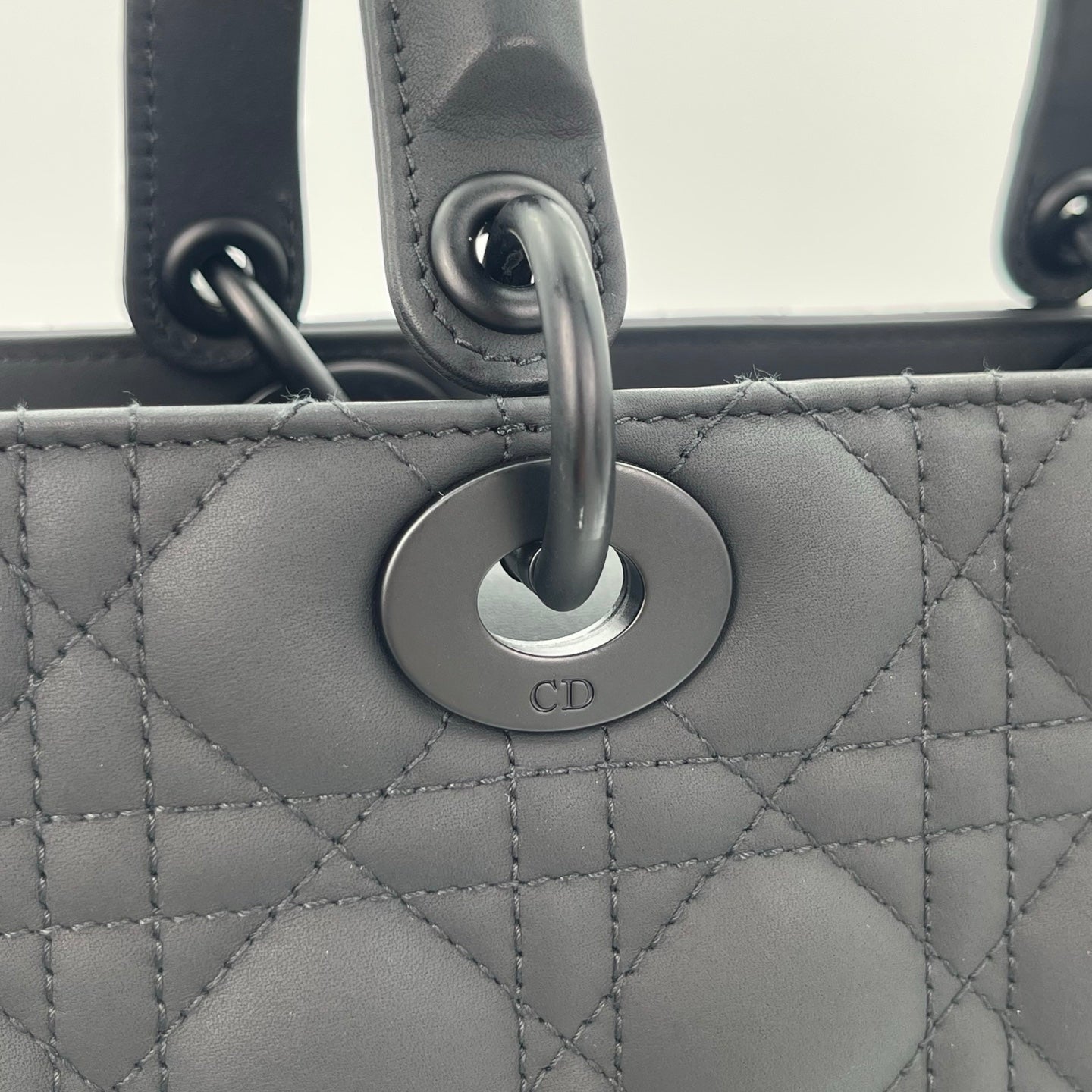 Dior Lady Dior So Black Matte Calfskin Bag [Used]