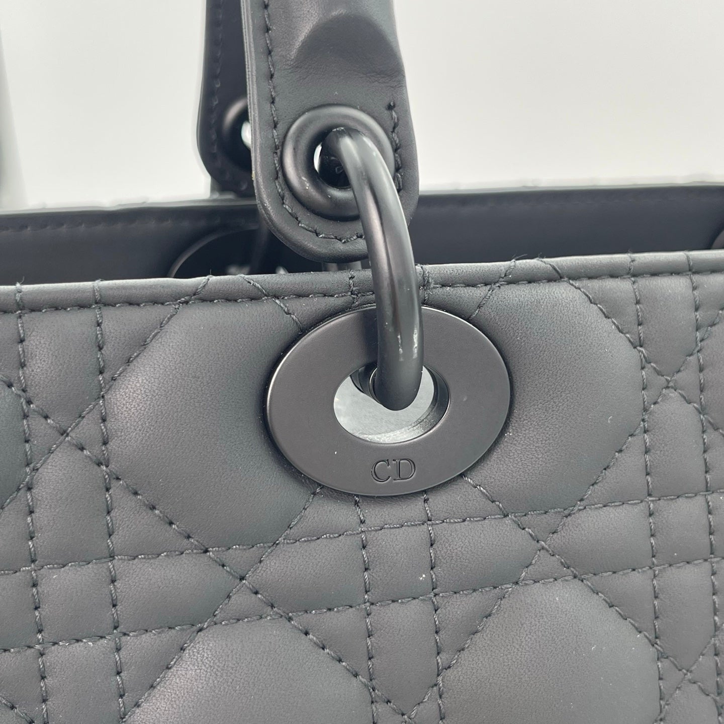 Dior Lady Dior So Black Matte Calfskin Bag [Used]