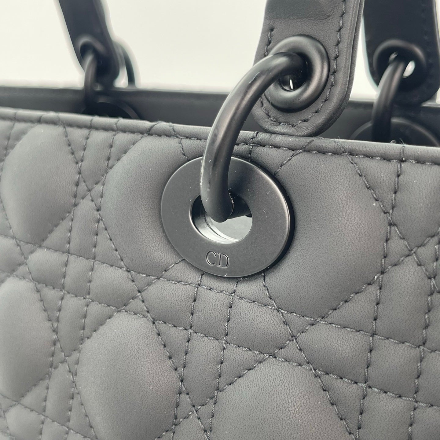 Dior Lady Dior So Black Matte Calfskin Bag [Used]