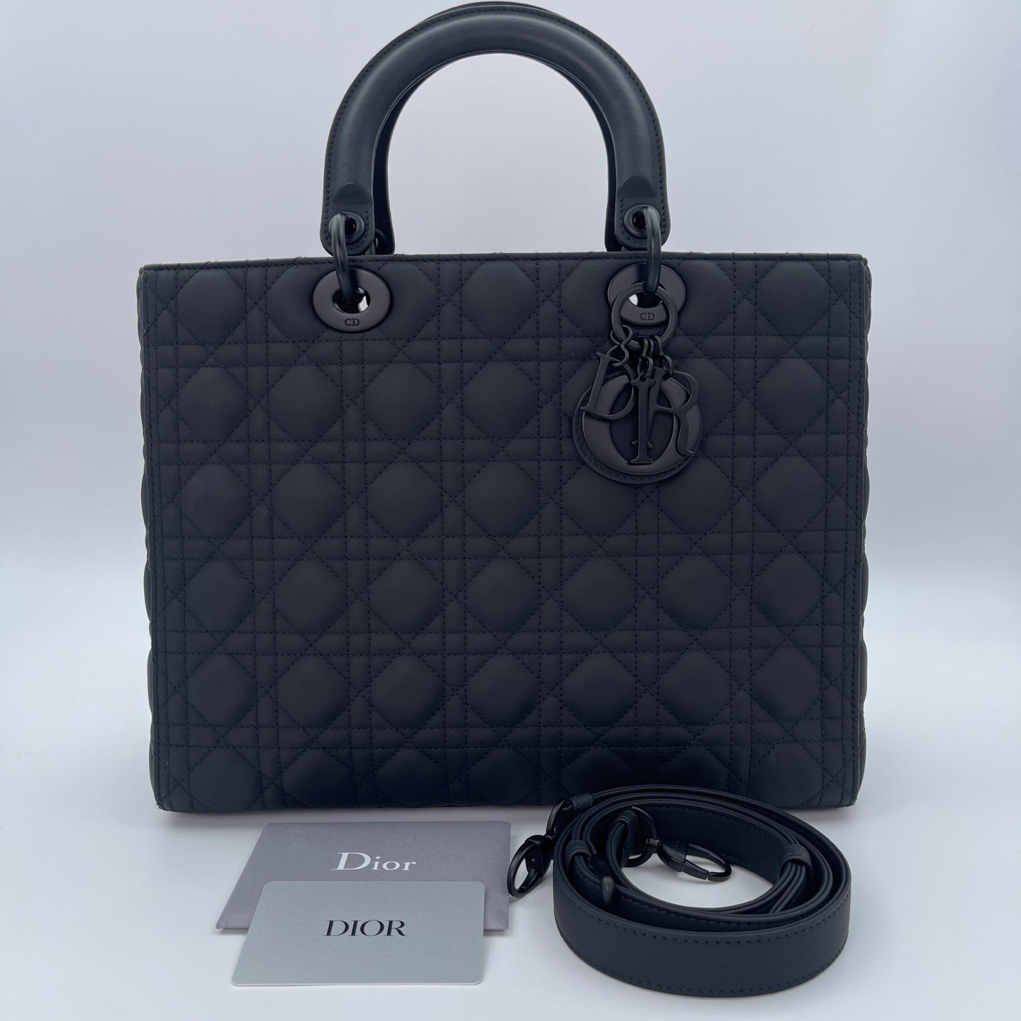 Dior Lady Dior So Black Matte Calfskin Bag [Used]