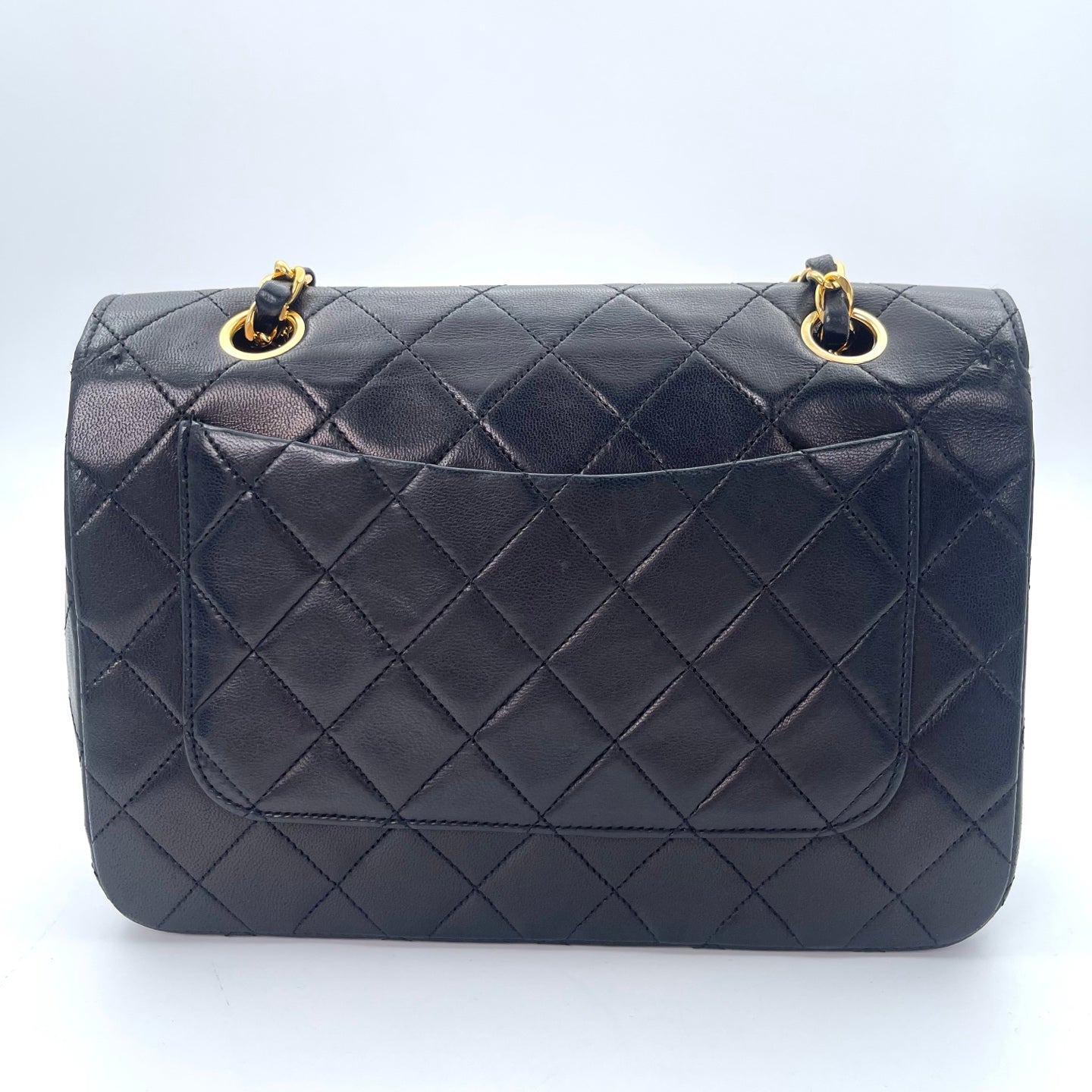 Chanel Black Lambskin Classic Flap Chain Shoulder Bag [Used]