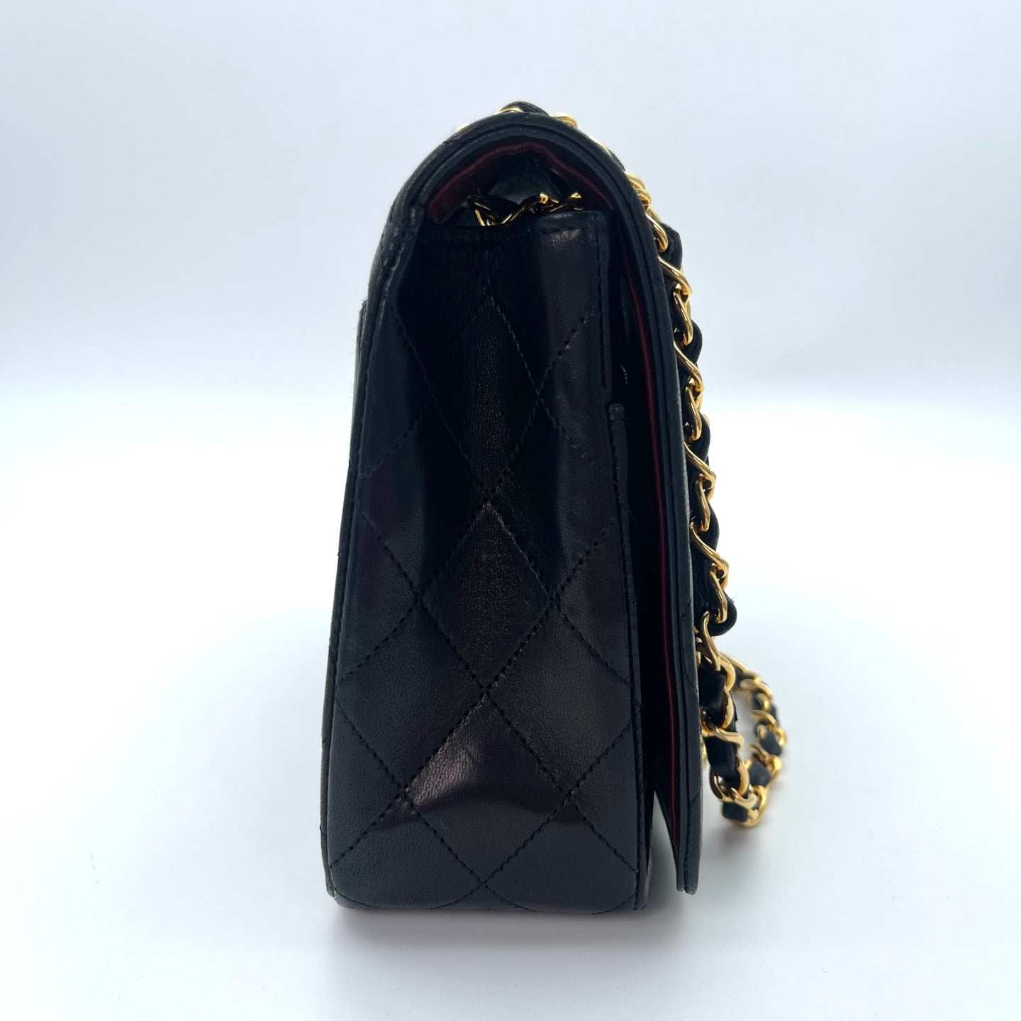 Chanel Black Lambskin Classic Flap Chain Shoulder Bag [Used]