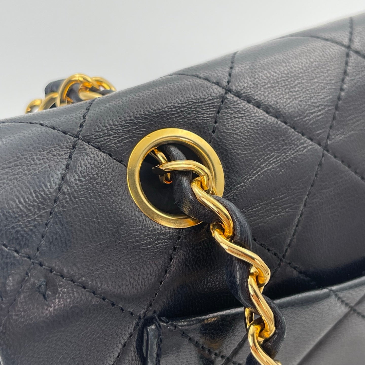 Chanel Black Lambskin Classic Flap Chain Shoulder Bag [Used]