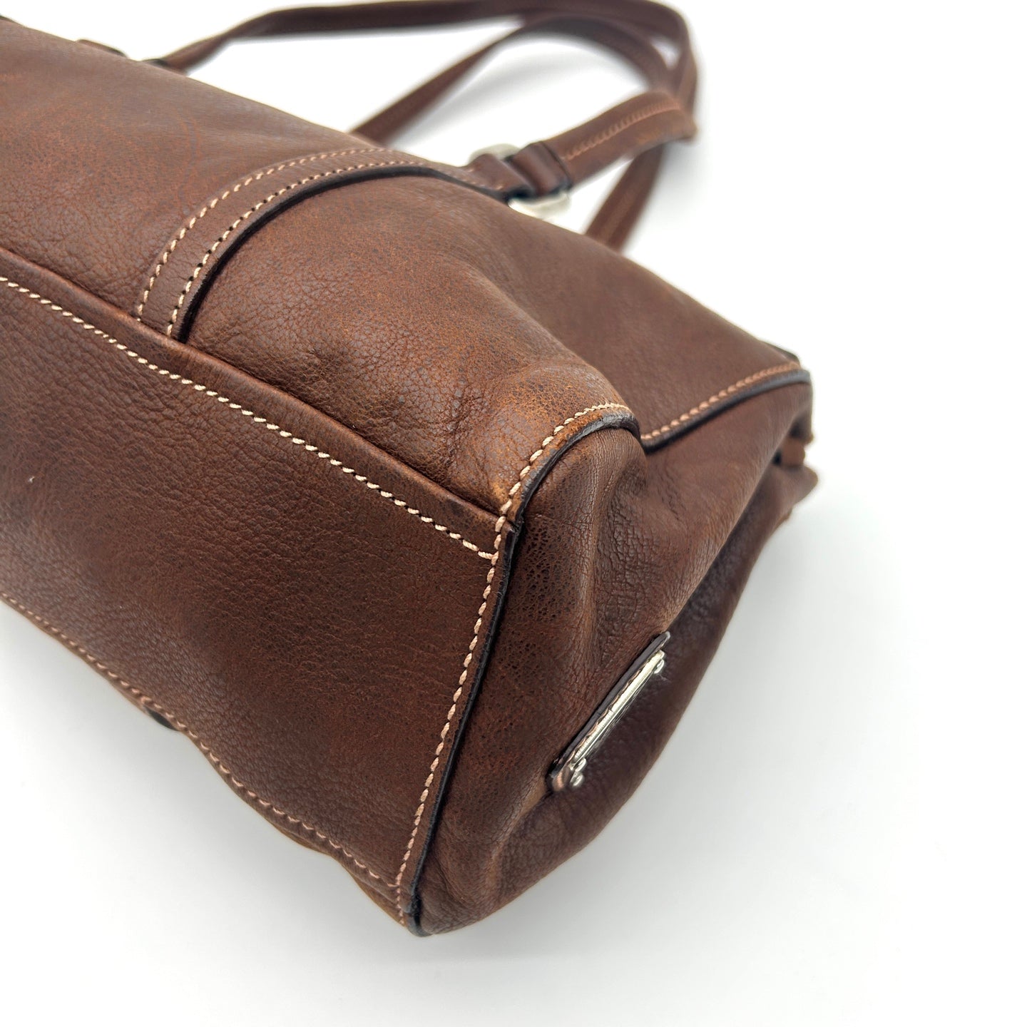 Prada Dark Brown Calfskin Baguette Shoulder Bag [Used]