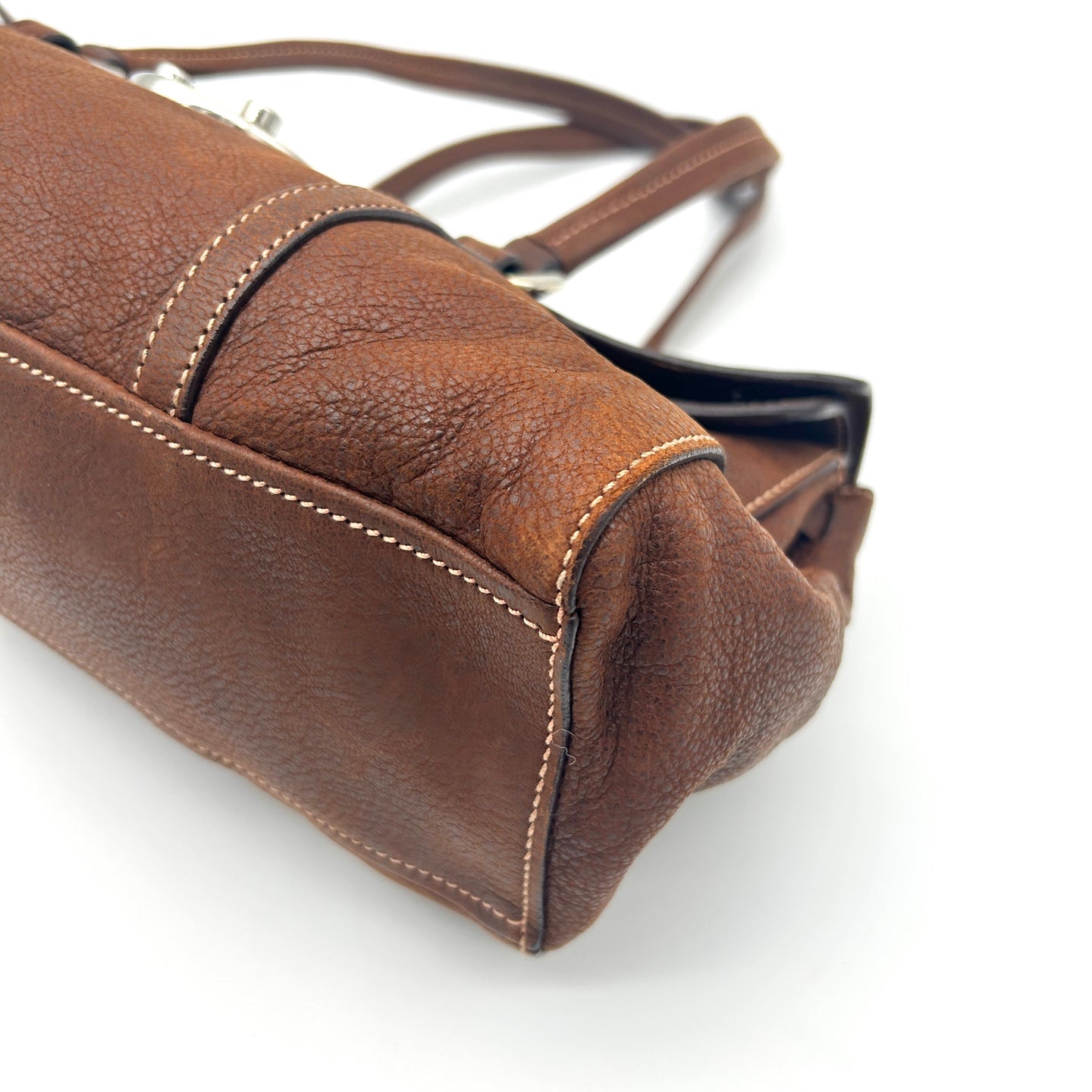 Prada Dark Brown Calfskin Baguette Shoulder Bag [Used]