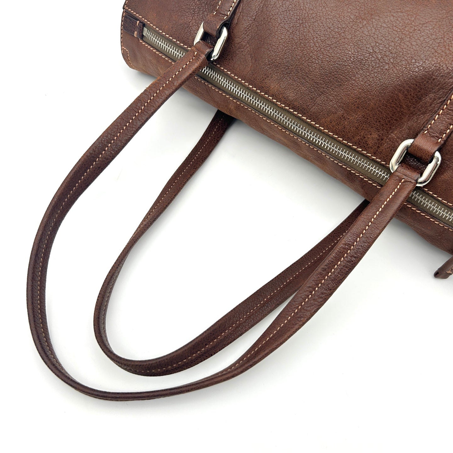 Prada Dark Brown Calfskin Baguette Shoulder Bag [Used]