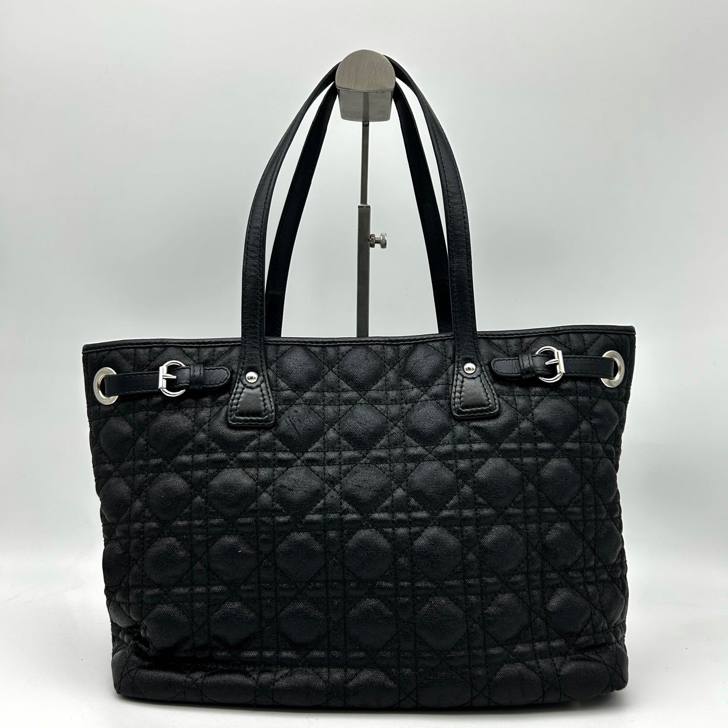 Dior Black Canvas Lady Dior Tote Bag [Used]