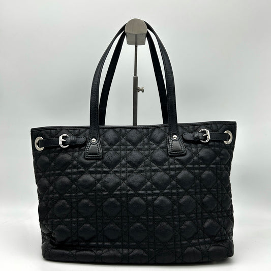 Dior Black Canvas Lady Dior Tote Bag [Used]