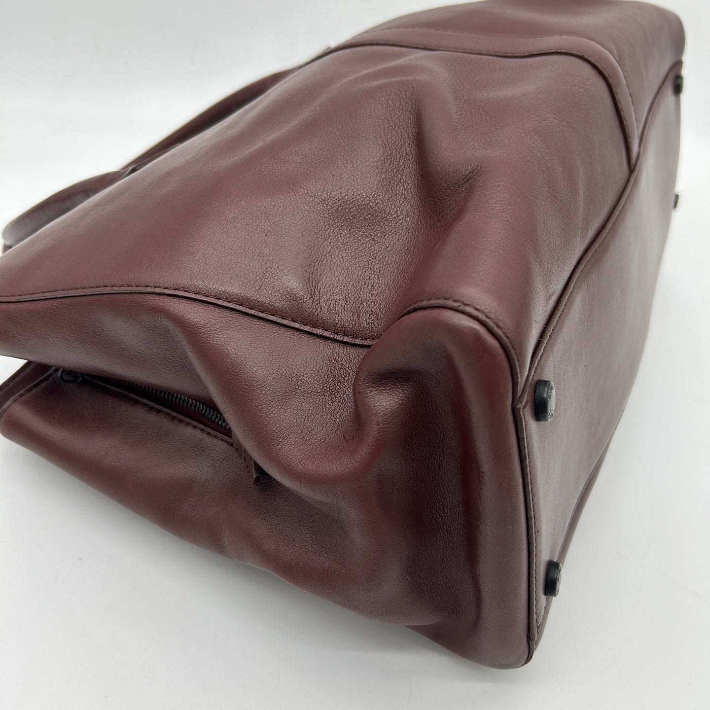 Chanel Reddish Brown Leather Buckle Tote Bag [Used]