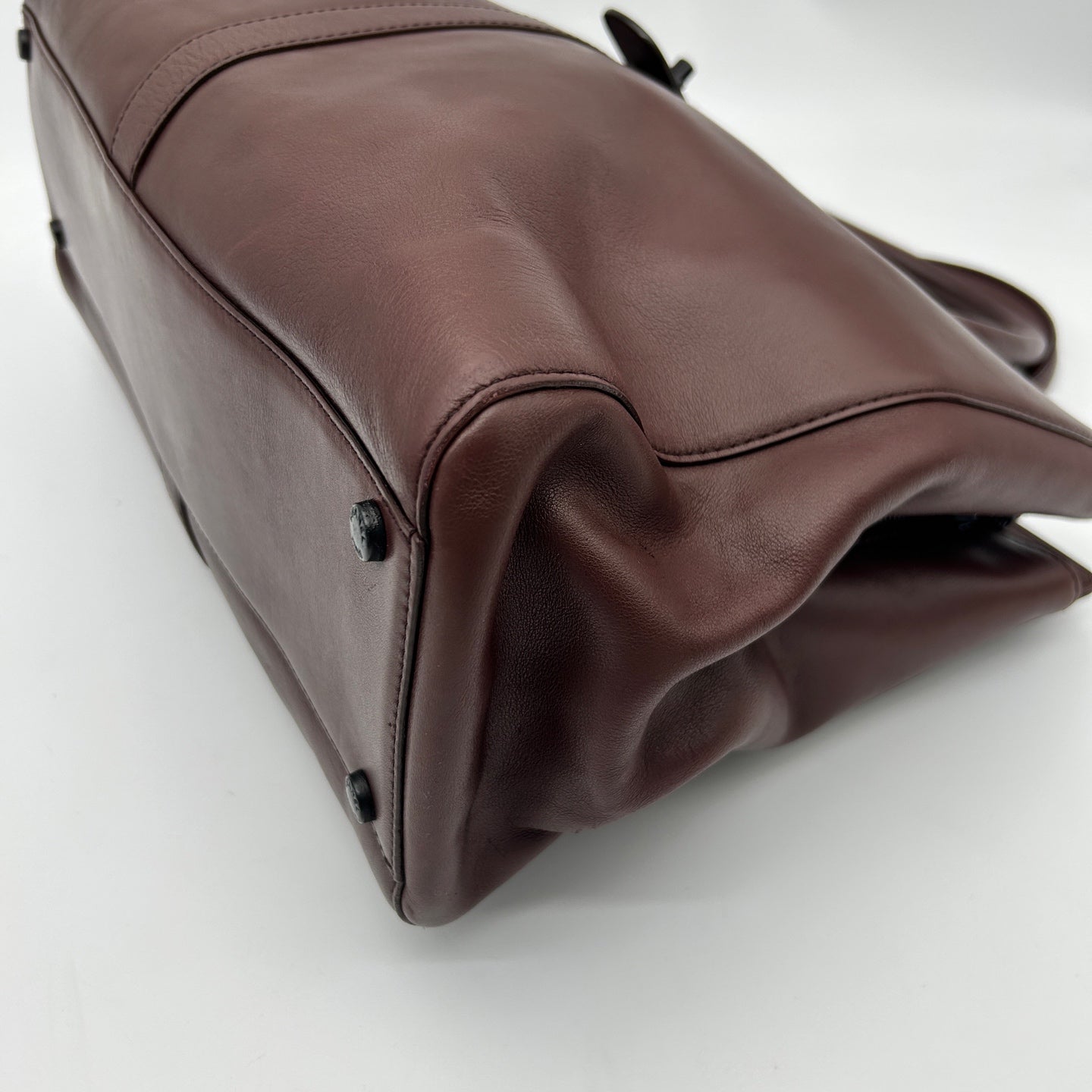 Chanel Reddish Brown Leather Buckle Tote Bag [Used]