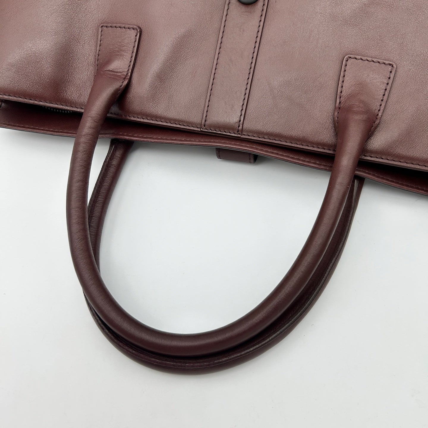 Chanel Reddish Brown Leather Buckle Tote Bag [Used]