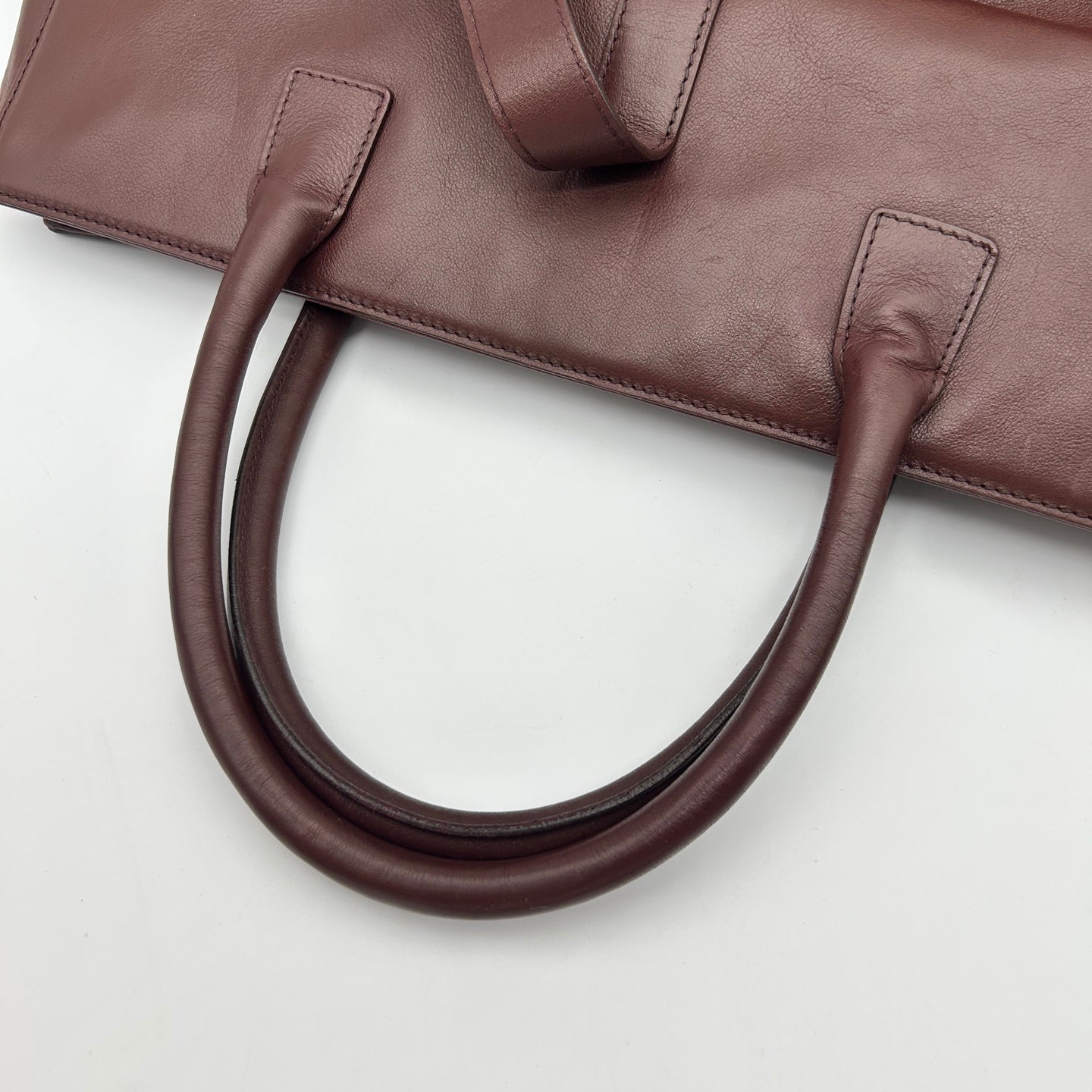 Chanel Reddish Brown Leather Buckle Tote Bag [Used]