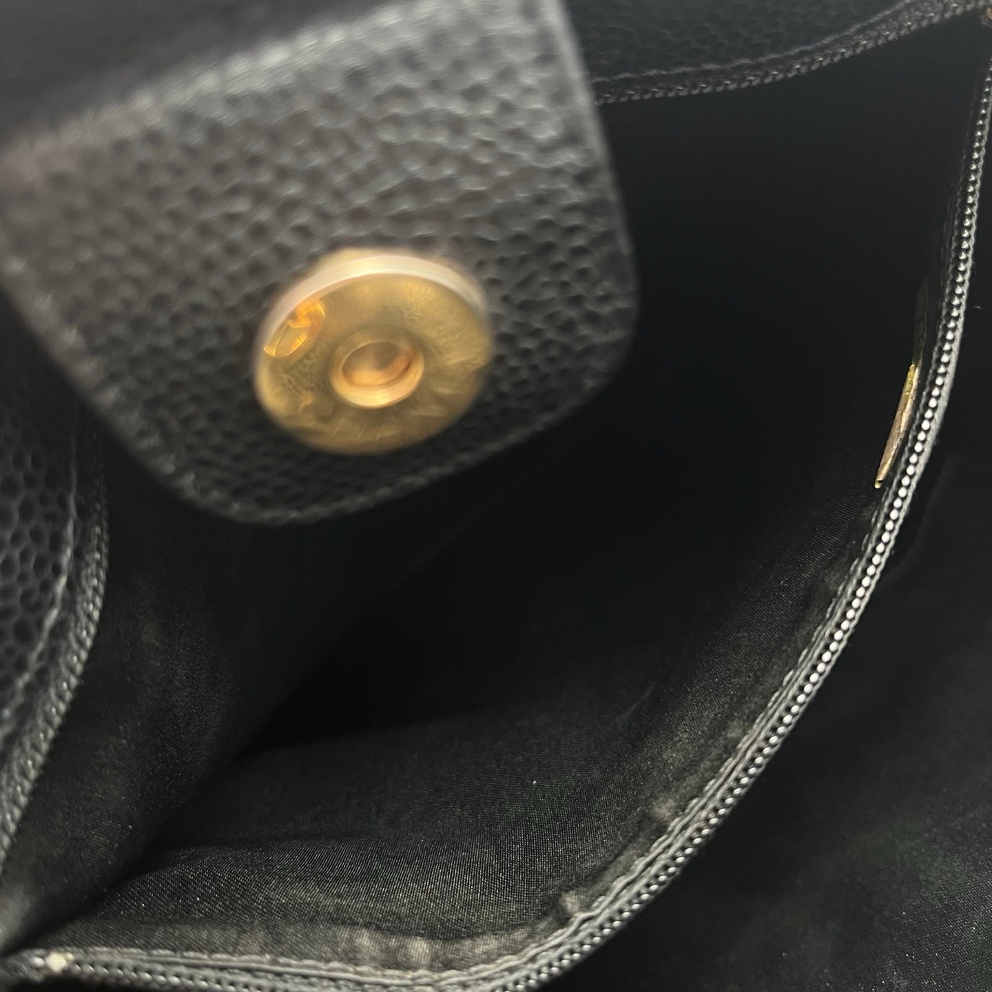 CHANEL Black Caviar Leather PST Shoulder Tote Bag with Gold Hardware  [Used]