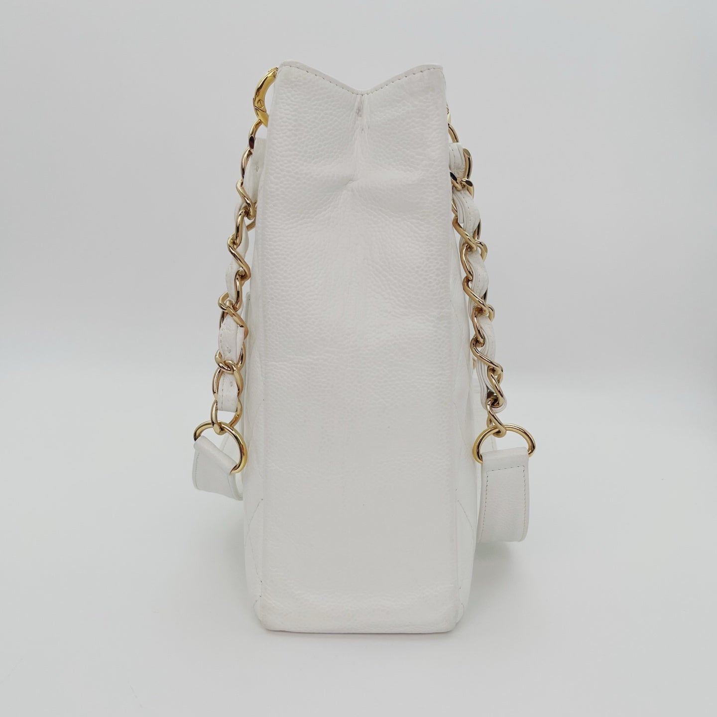 Chanel PST Petit Shopping Tote White/Gold [Used]