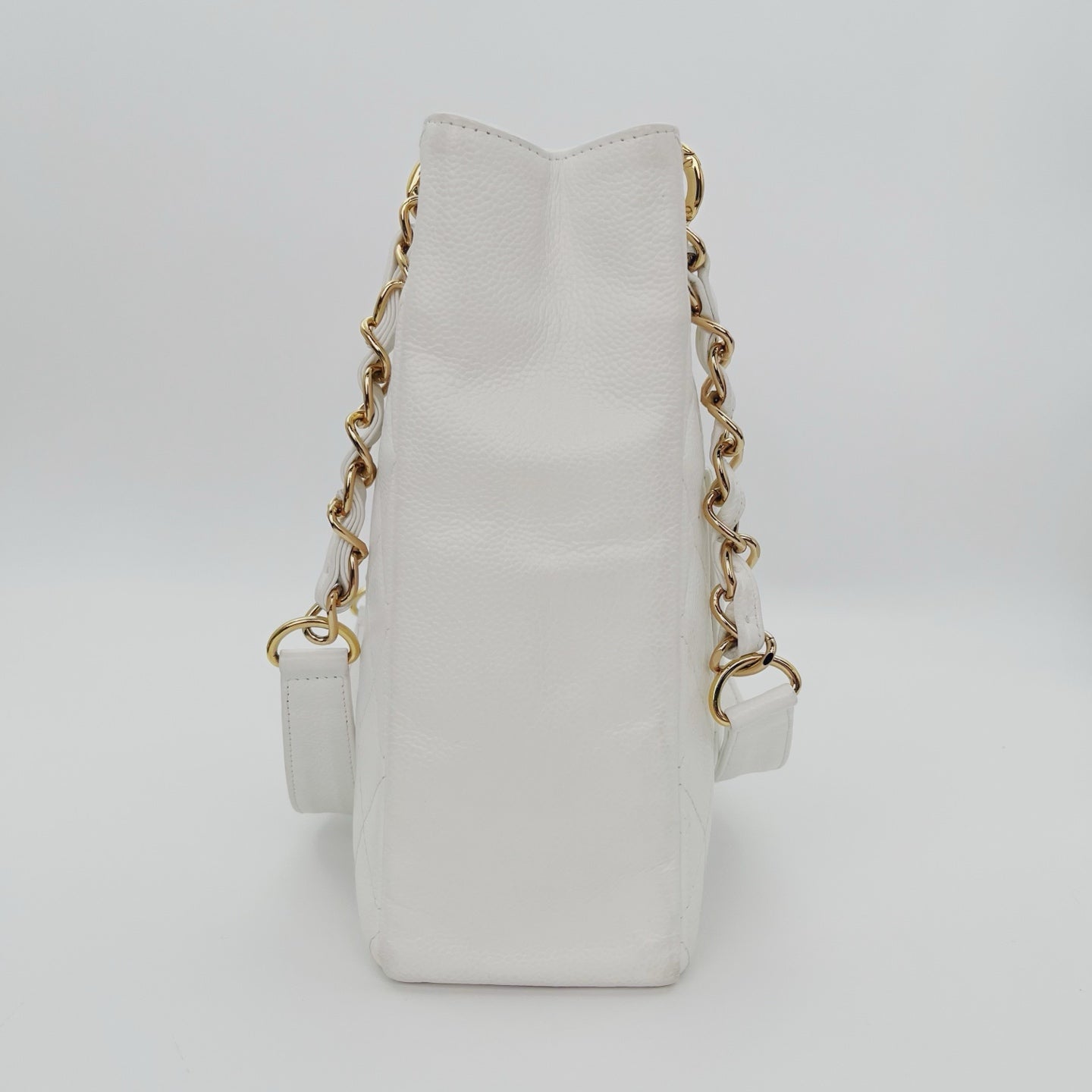 Chanel PST Petit Shopping Tote White/Gold [Used]