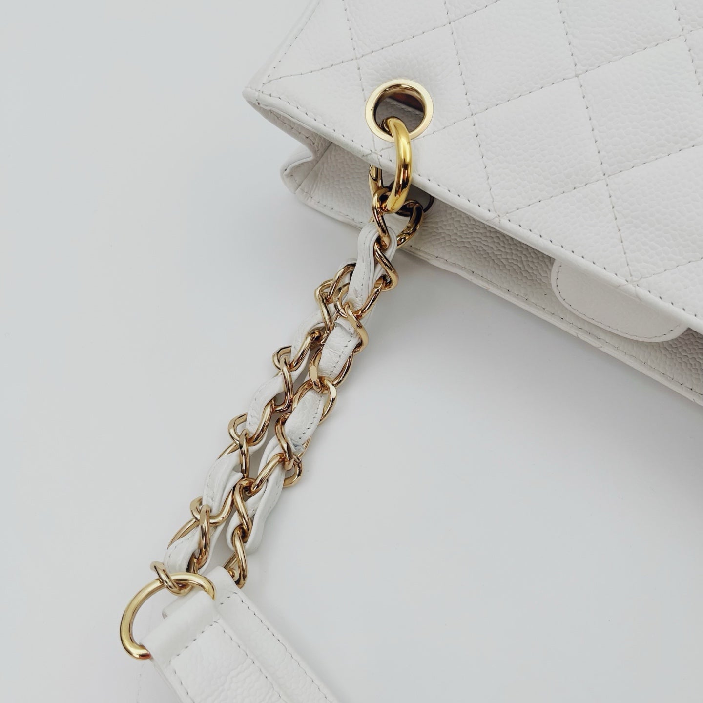 Chanel PST Petit Shopping Tote White/Gold [Used]