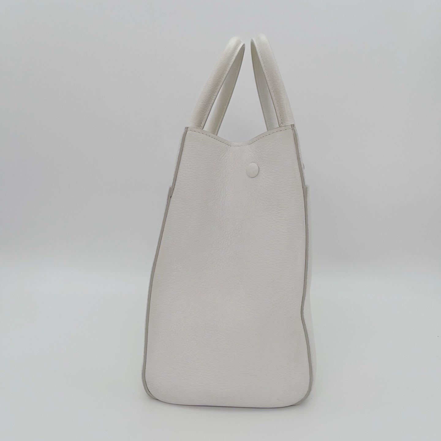 Chanel Ivory Calfskin Tote Bag with Silver Hardware [Used]