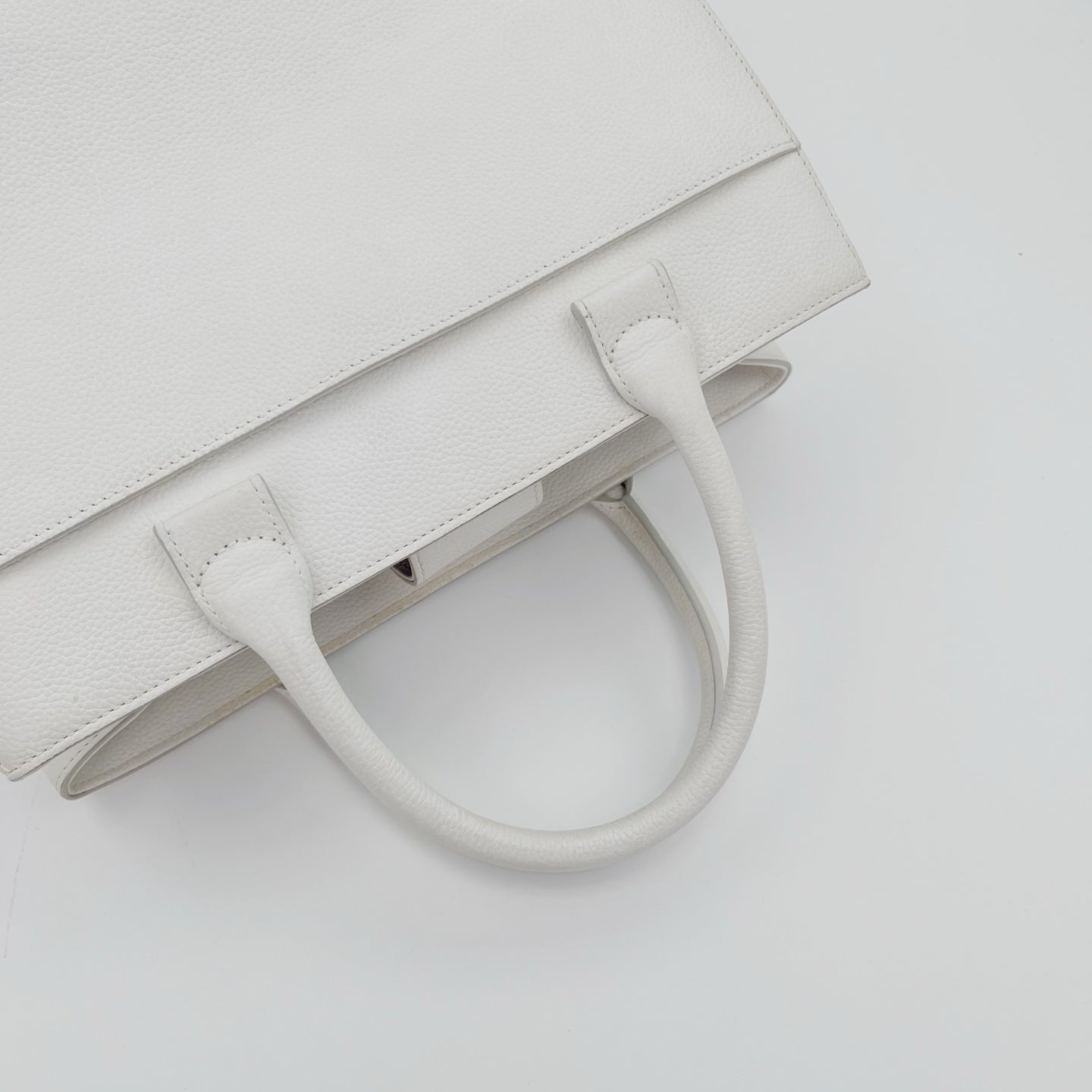 Chanel Ivory Calfskin Tote Bag with Silver Hardware [Used]