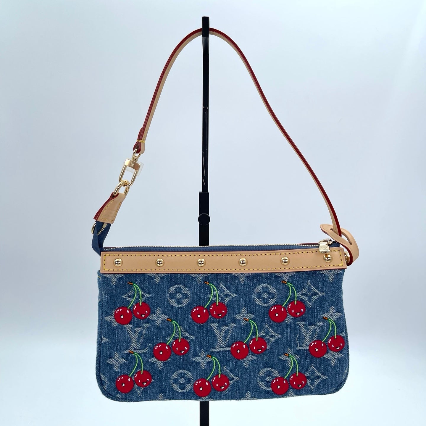 Louis Vuitton × Takashi Murakami Cherry Monogram Denim Pochette Accessoires Shoulder Bag 20 × 4 × 13 cm [New]