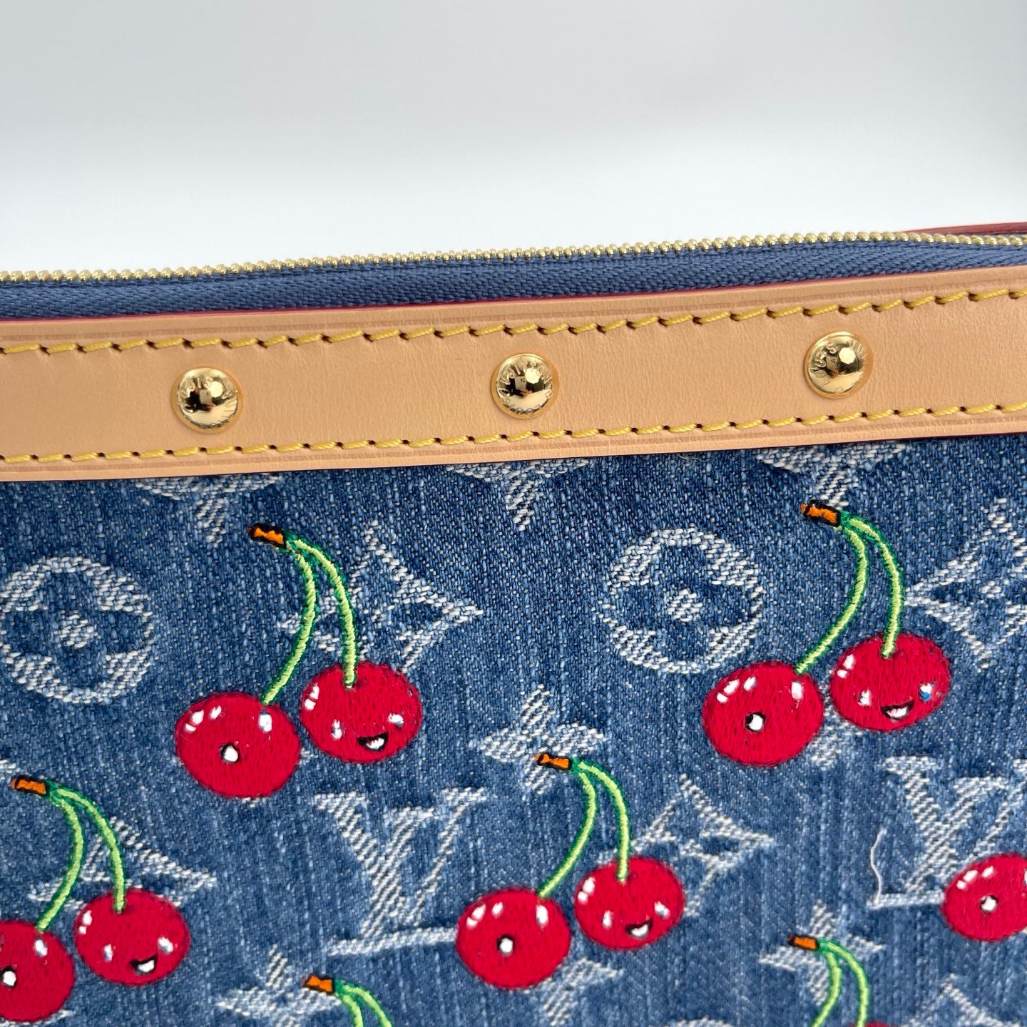 Louis Vuitton × Takashi Murakami Cherry Monogram Denim Pochette Accessoires Shoulder Bag 20 × 4 × 13 cm [New]