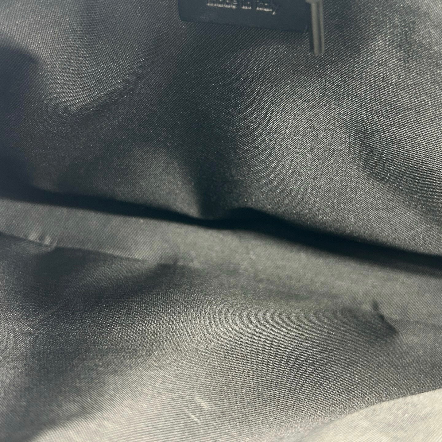 Gucci Black GG Canvas Silver Hardware Jackie Small Horn Underarm Shoulder Bag 26 × 17 cm [Used]