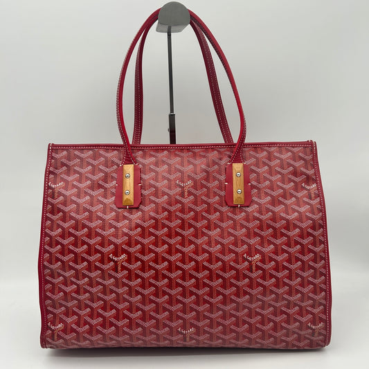 Goyard Goyardine Red Monogram Handheld Underarm Tote Briefcase Bag 38.5 × 31 × 14 cm [Used]